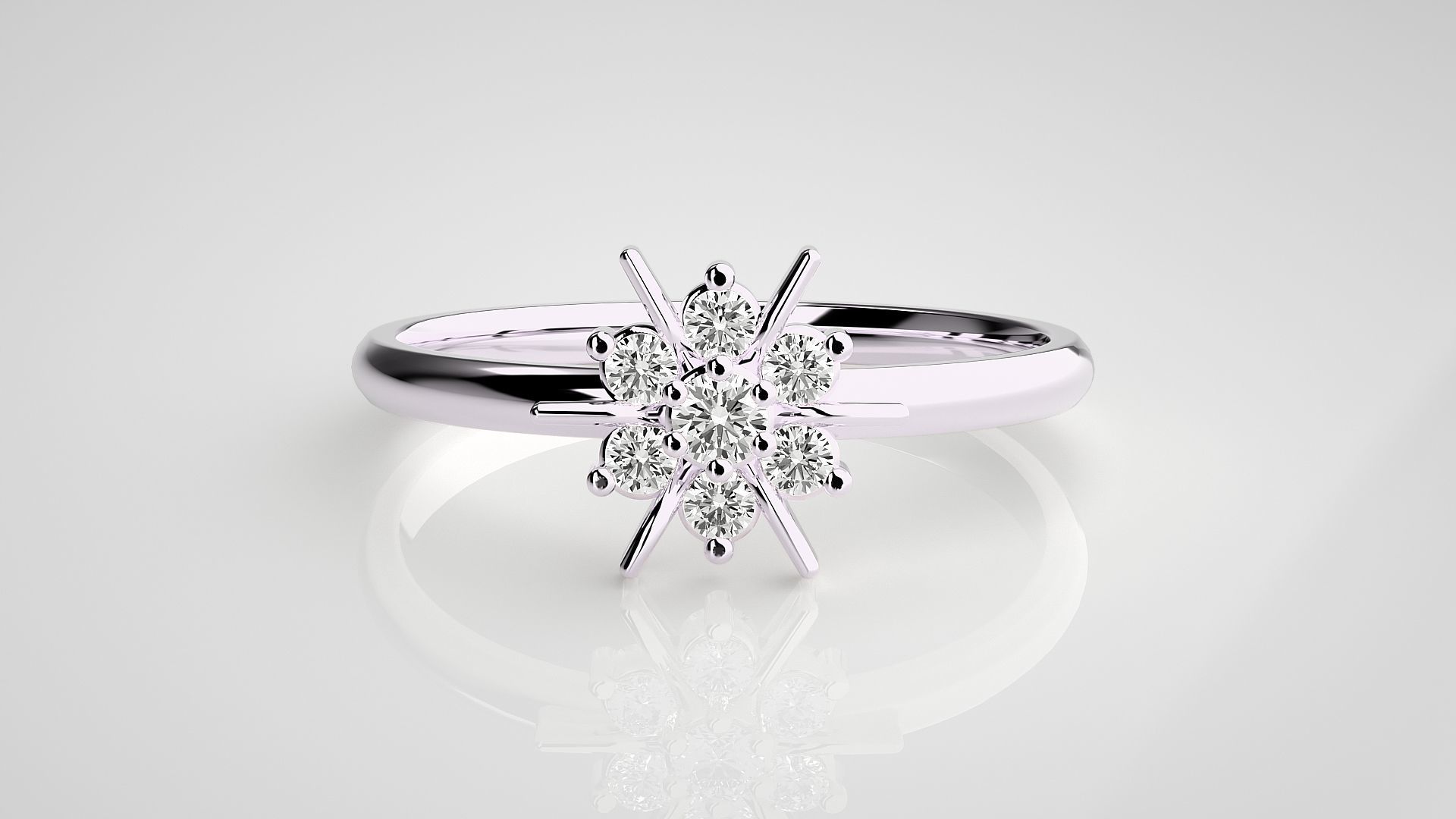 Star Ultra light wt minimalist Women Ring 3dm stl renders 3D print model_7
