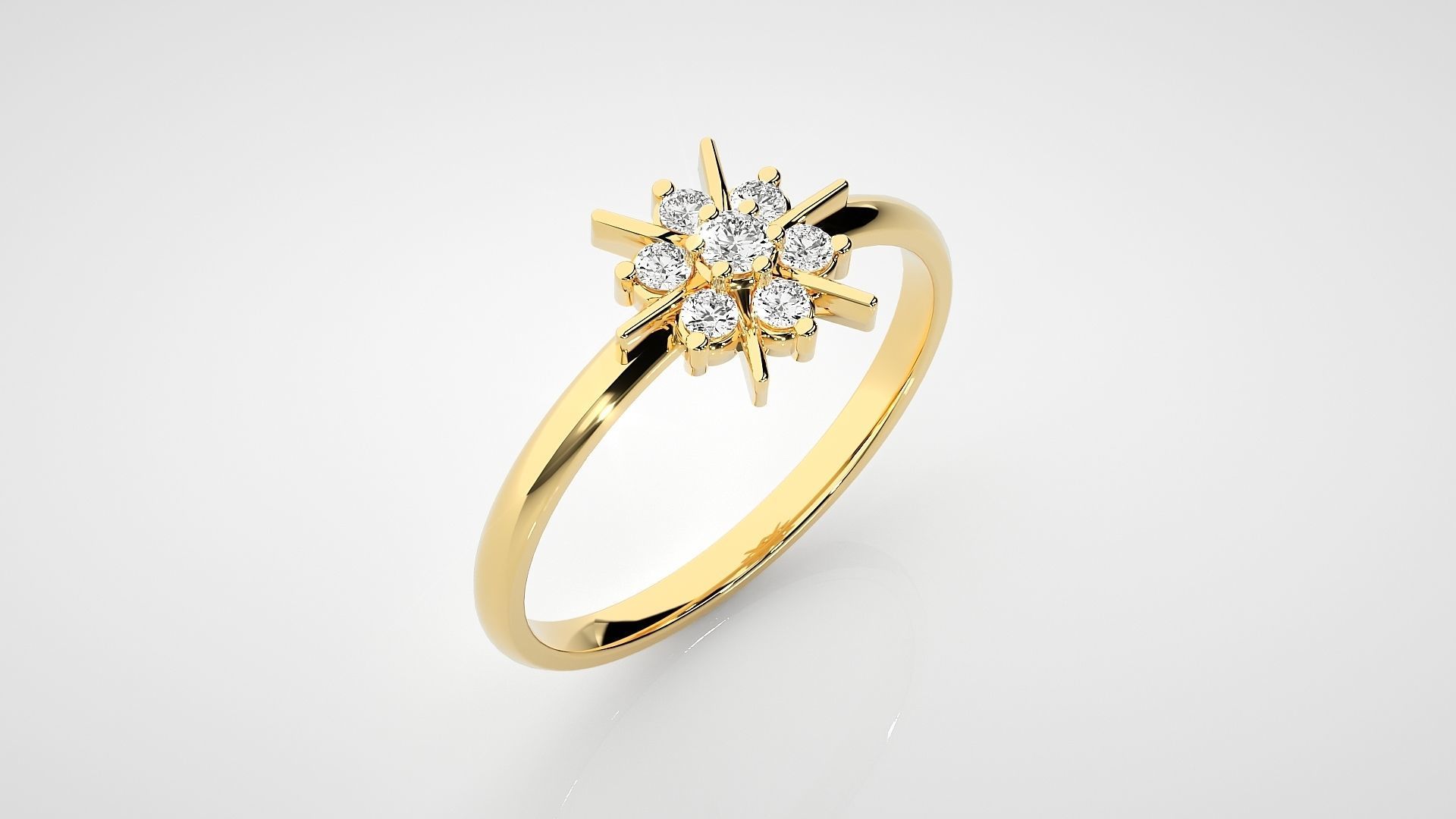 Star Ultra light wt minimalist Women Ring 3dm stl renders 3D print model_15