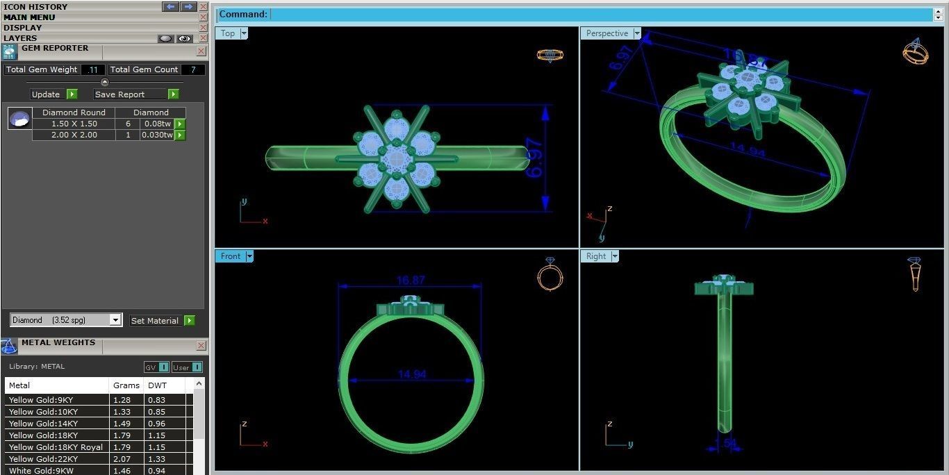 Star Ultra light wt minimalist Women Ring 3dm stl renders 3D print model_3