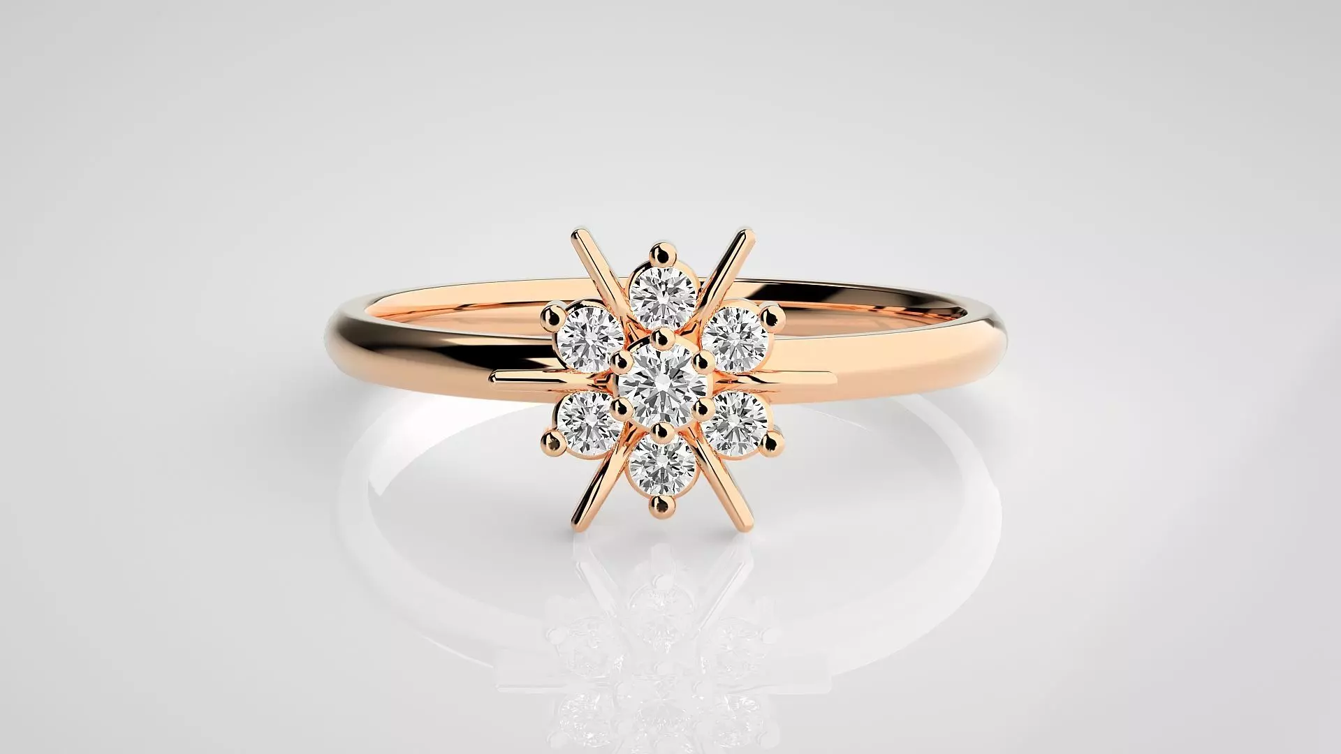 Star Ultra light wt minimalist Women Ring 3dm stl renders 3D print model_0