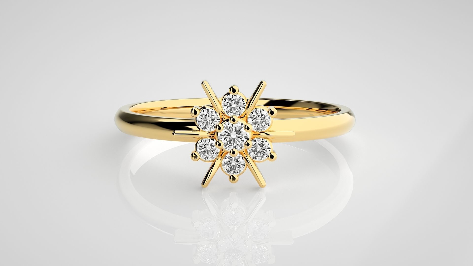 Star Ultra light wt minimalist Women Ring 3dm stl renders 3D print model_13