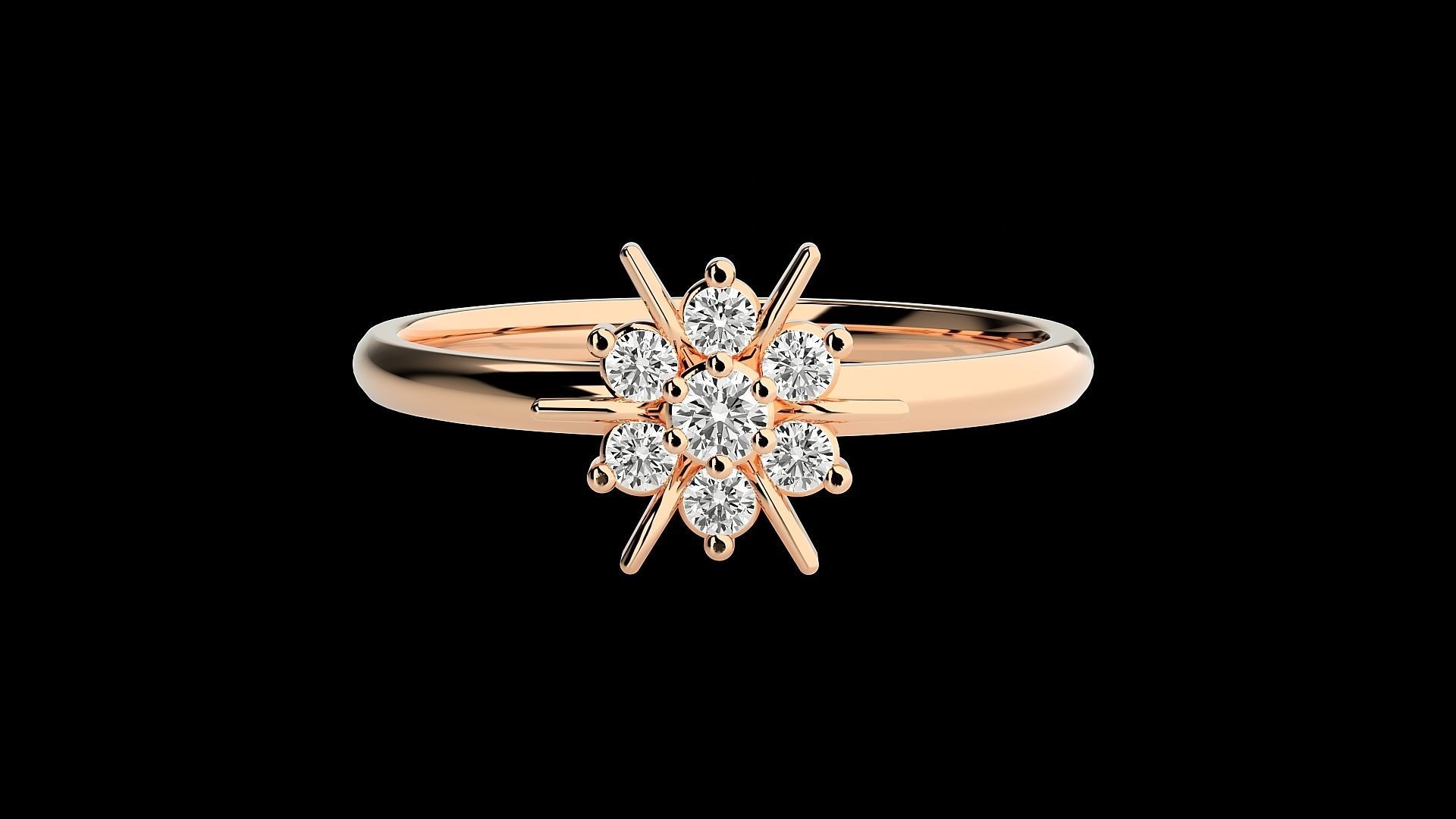 Star Ultra light wt minimalist Women Ring 3dm stl renders 3D print model_4