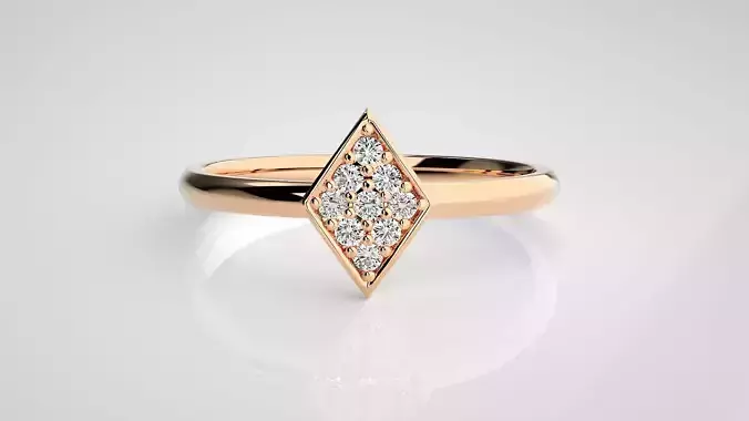 Rhombus Ultra light wt minimalist Women Ring 3dm stl renders 3D print model