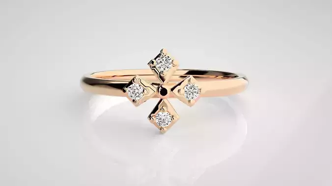 Flower Ultra light wt minimalist Women Ring 3dm stl renders 3D print model