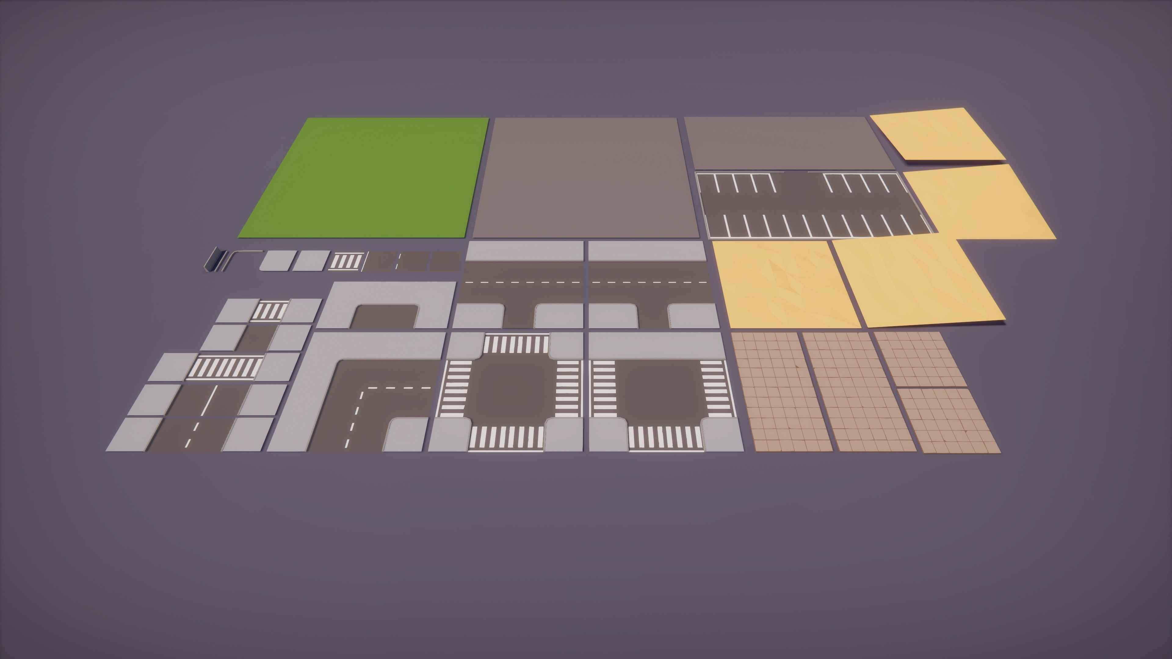 Low Poly Tropical City Low-poly 3D model_16