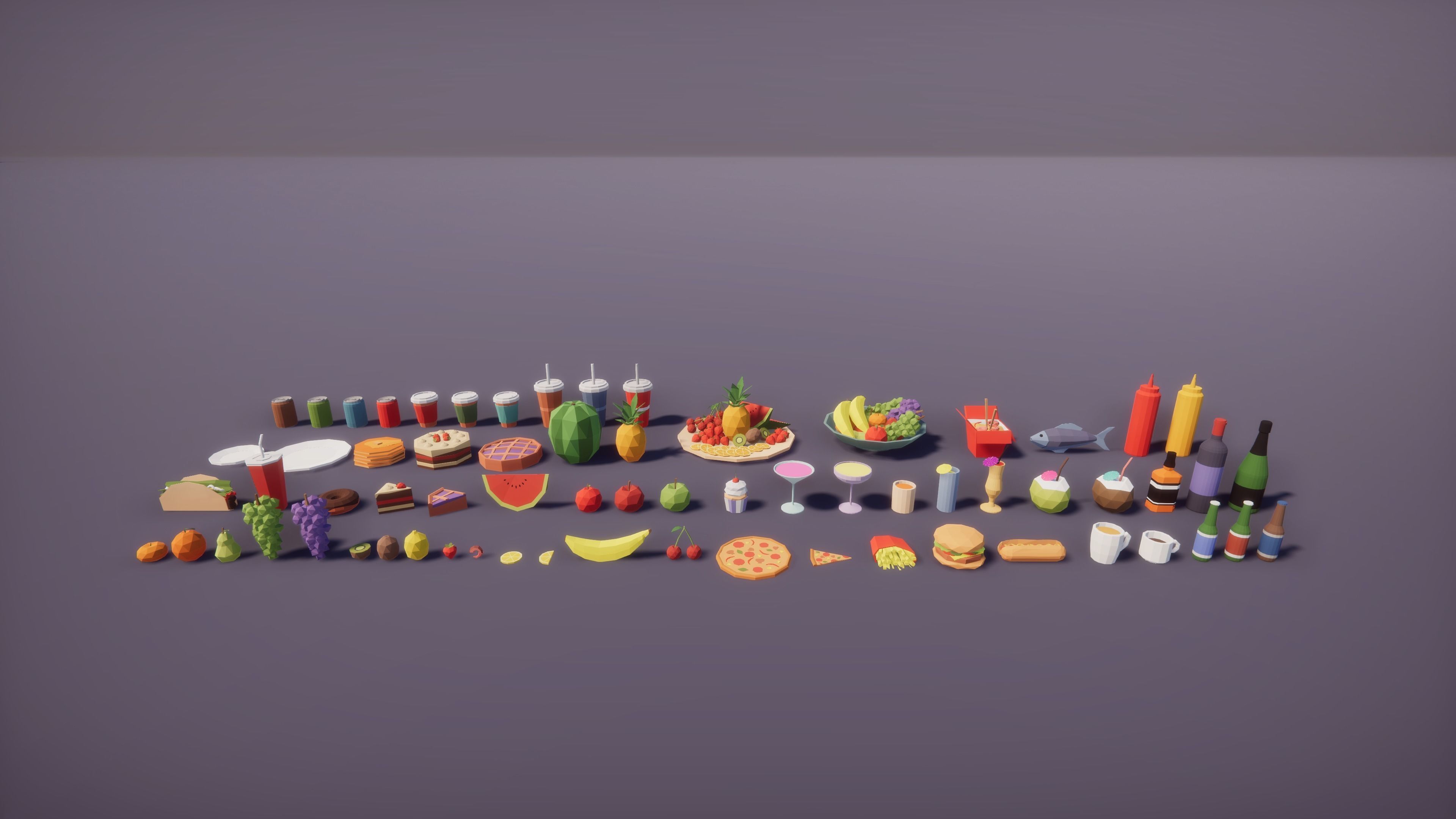 Low Poly Tropical City Low-poly 3D model_15