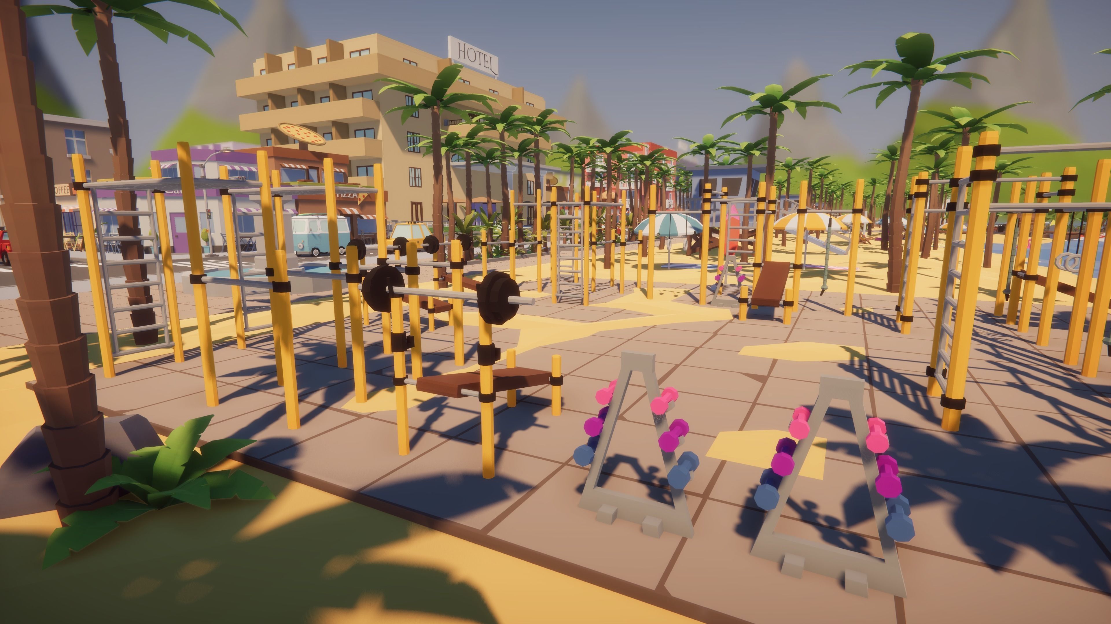 Low Poly Tropical City Low-poly 3D model_7
