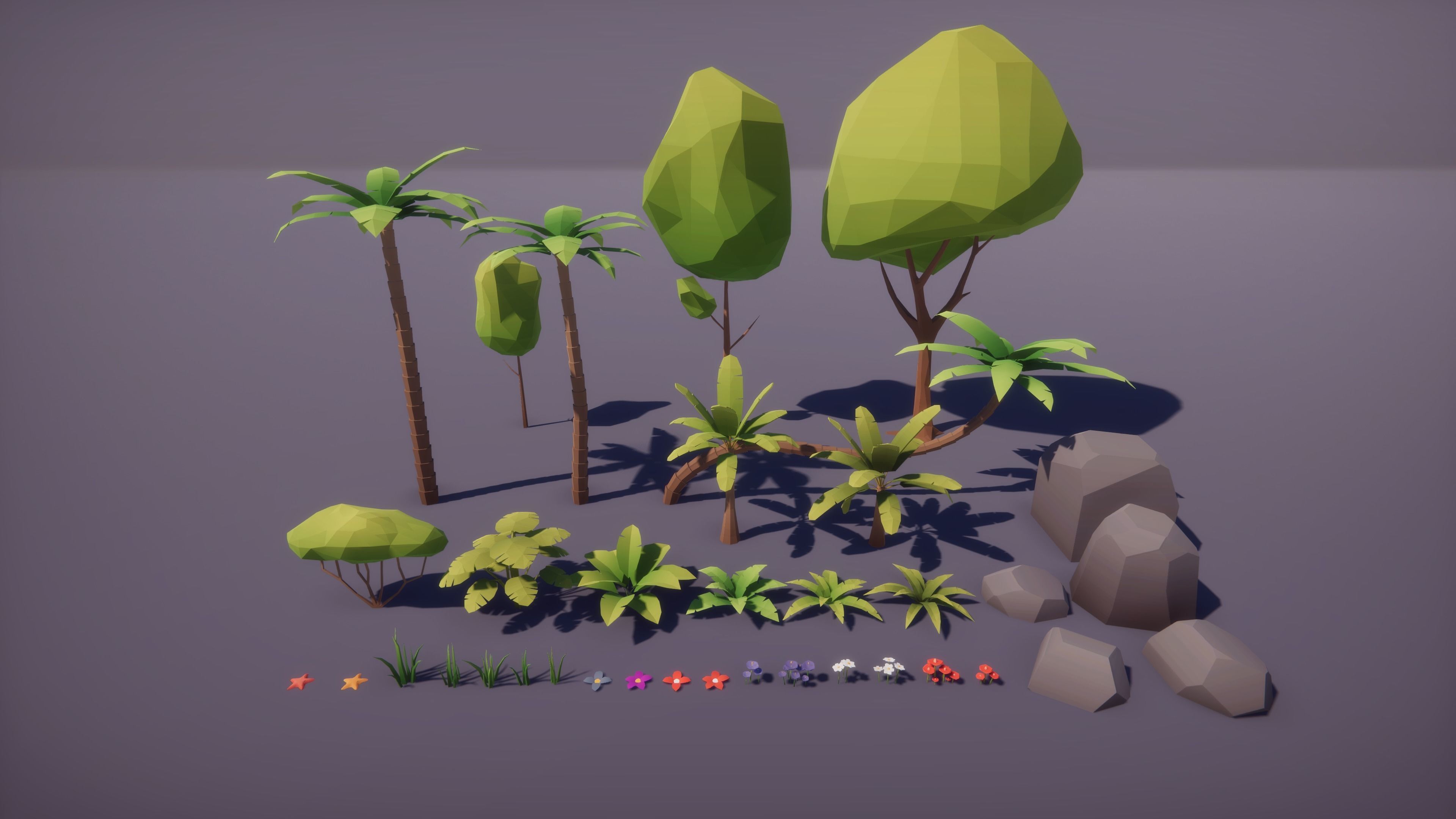 Low Poly Tropical City Low-poly 3D model_13