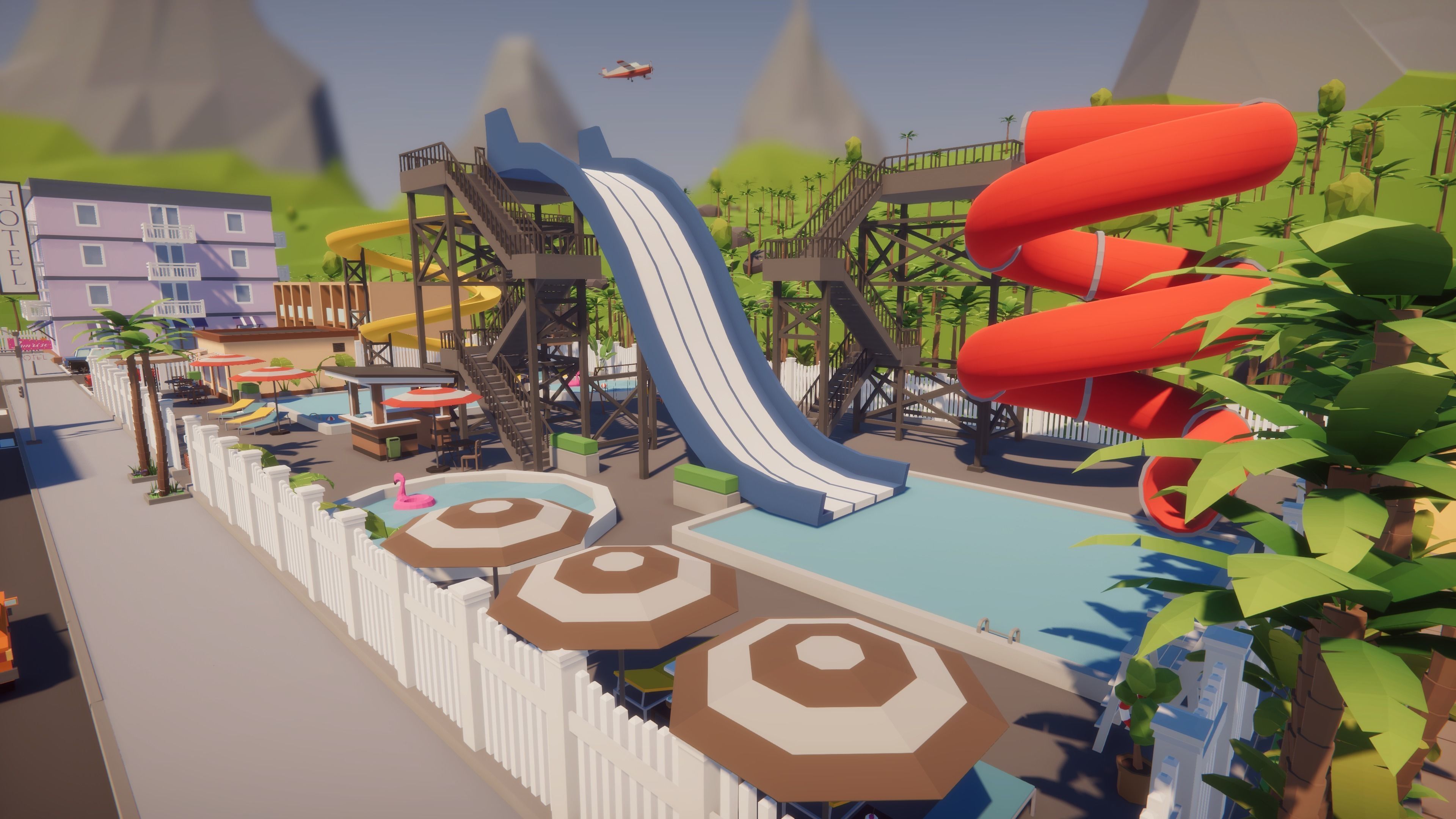 Low Poly Tropical City Low-poly 3D model_3