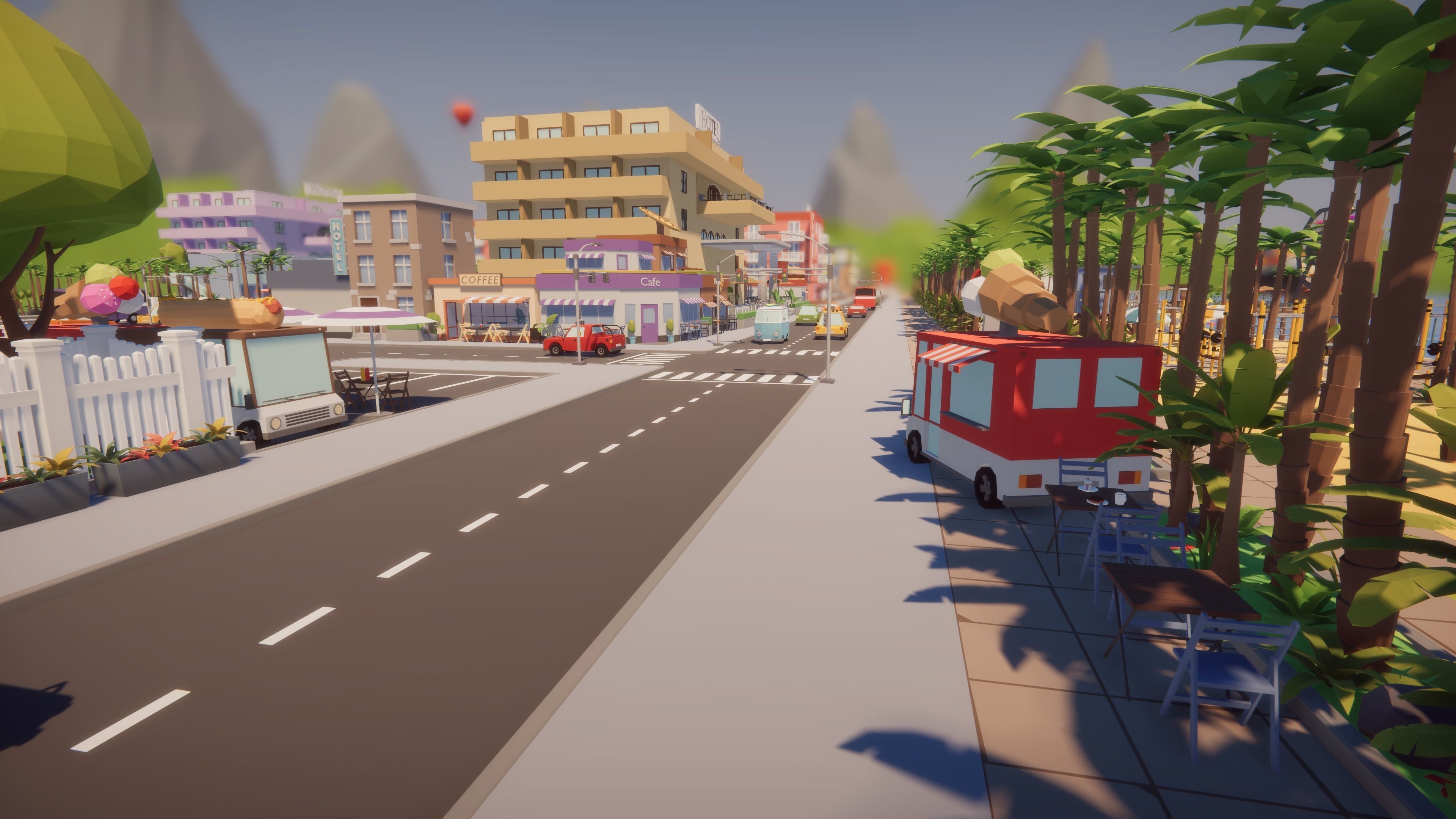 Low Poly Tropical City Low-poly 3D model_8