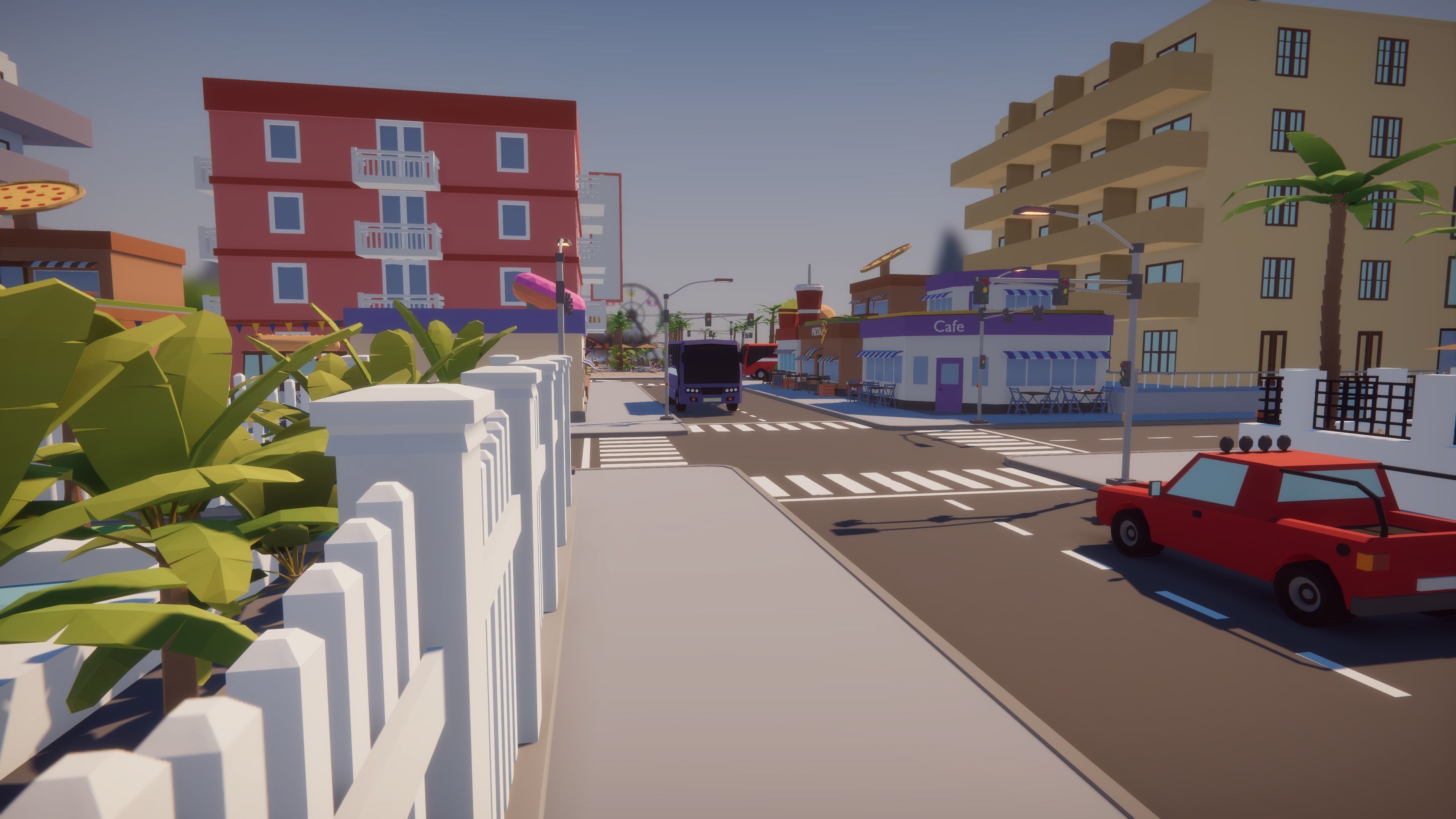Low Poly Tropical City Low-poly 3D model_9
