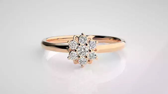 Flower Ultra light wt minimalist Women Ring 3dm stl renders 3D print model