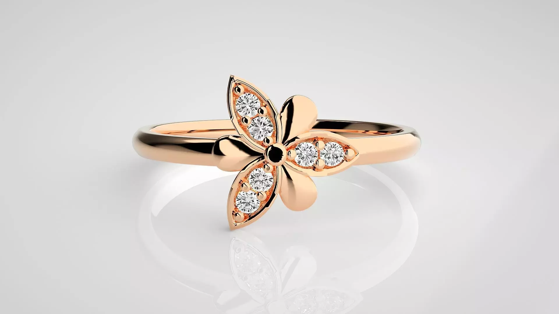 Flower Ultra light wt minimalist Women Ring 3dm stl renders 3D print model_0
