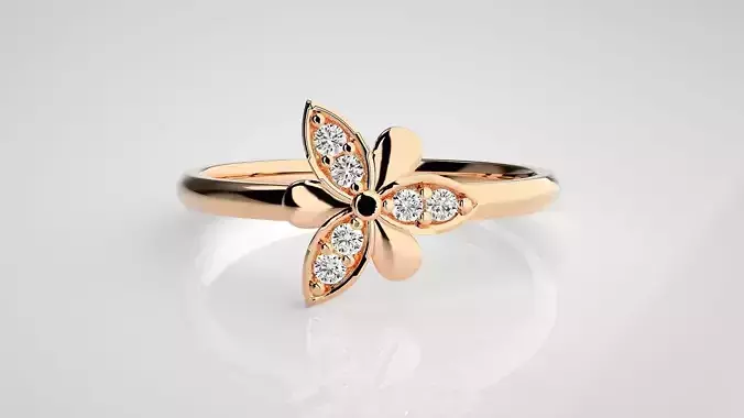 Flower Ultra light wt minimalist Women Ring 3dm stl renders 3D print model
