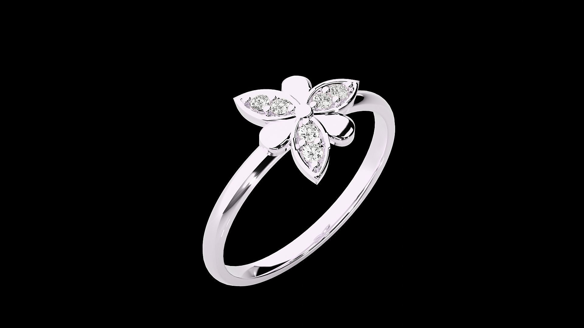 Flower Ultra light wt minimalist Women Ring 3dm stl renders 3D print model_12