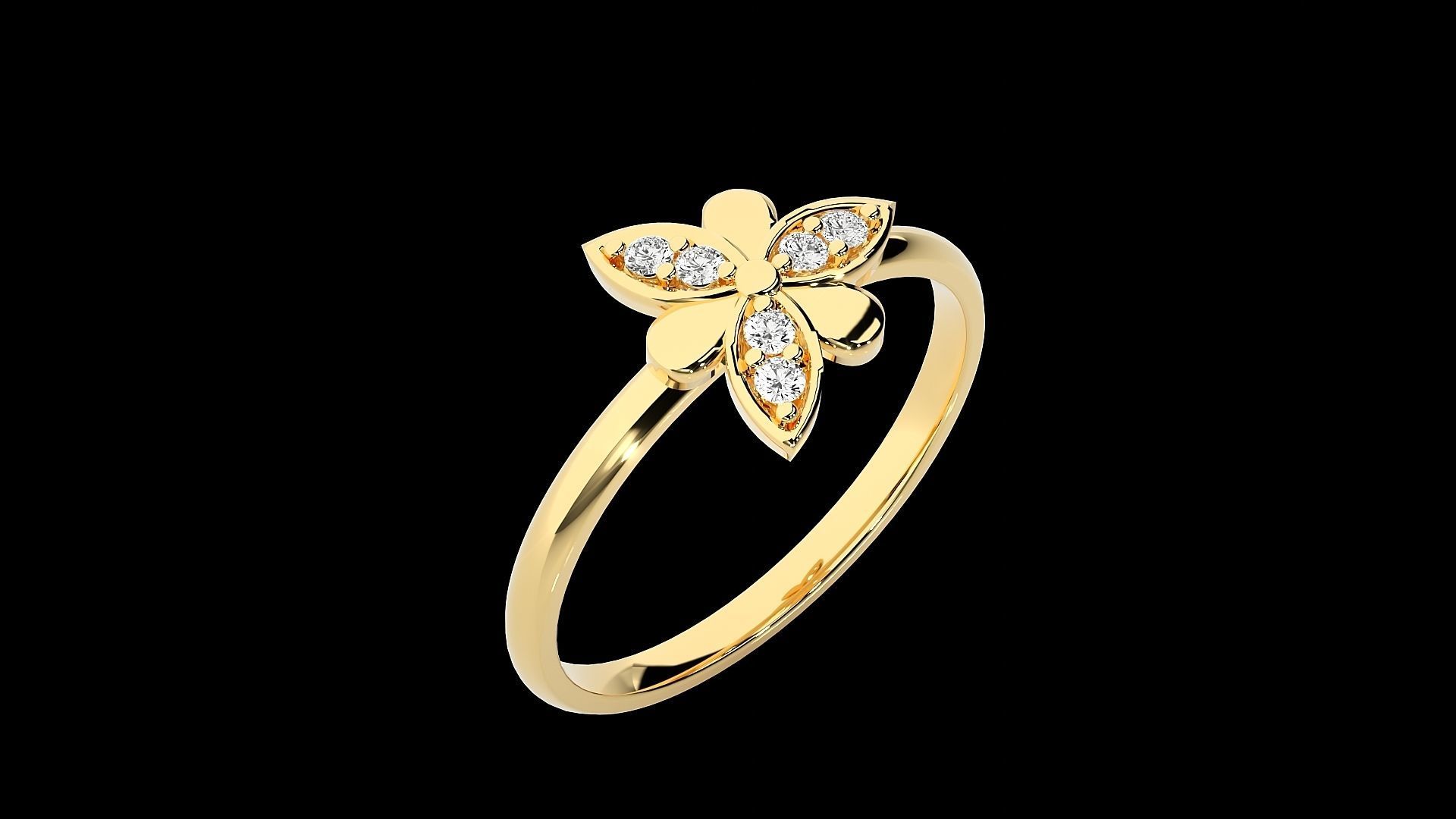 Flower Ultra light wt minimalist Women Ring 3dm stl renders 3D print model_18