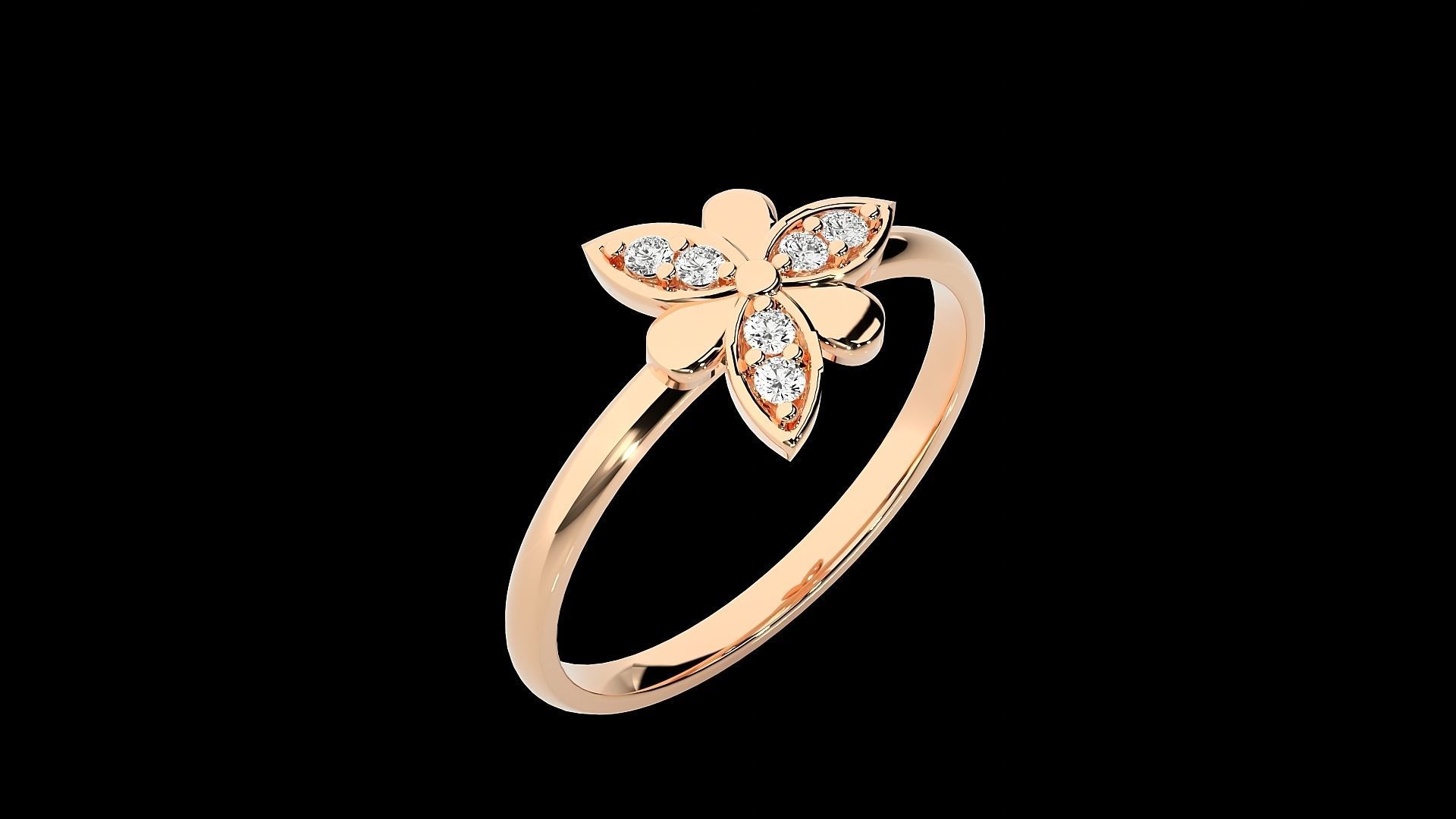Flower Ultra light wt minimalist Women Ring 3dm stl renders 3D print model_6