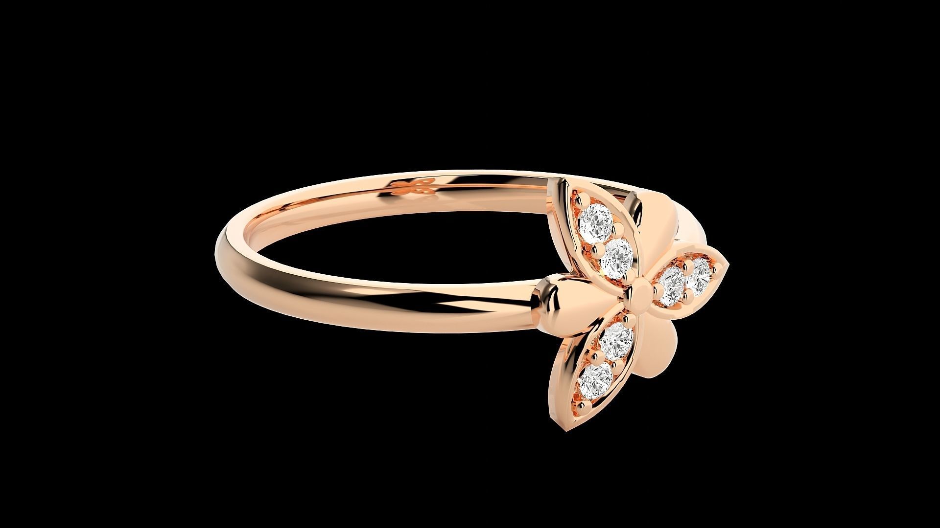 Flower Ultra light wt minimalist Women Ring 3dm stl renders 3D print model_5