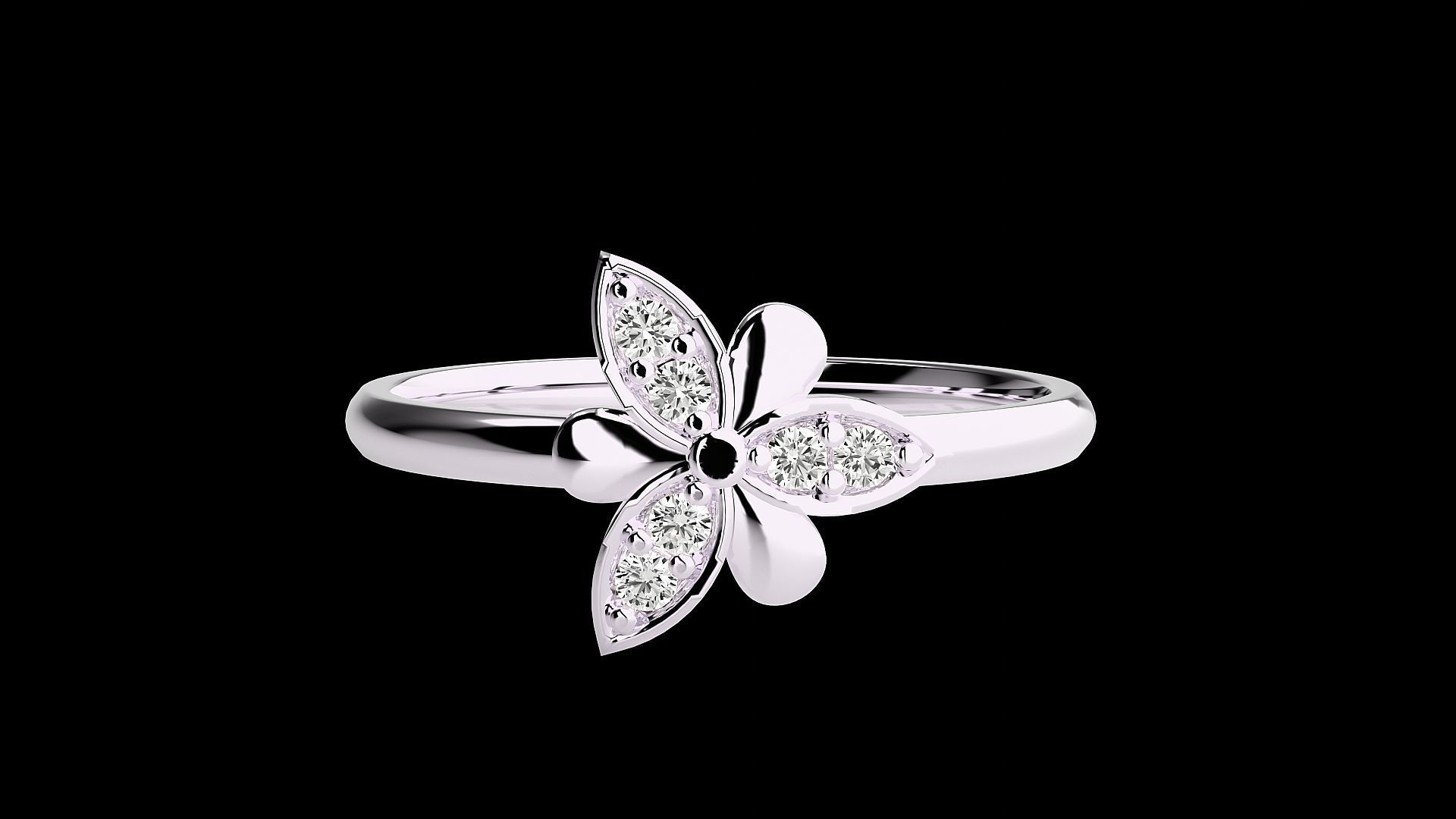 Flower Ultra light wt minimalist Women Ring 3dm stl renders 3D print model_10