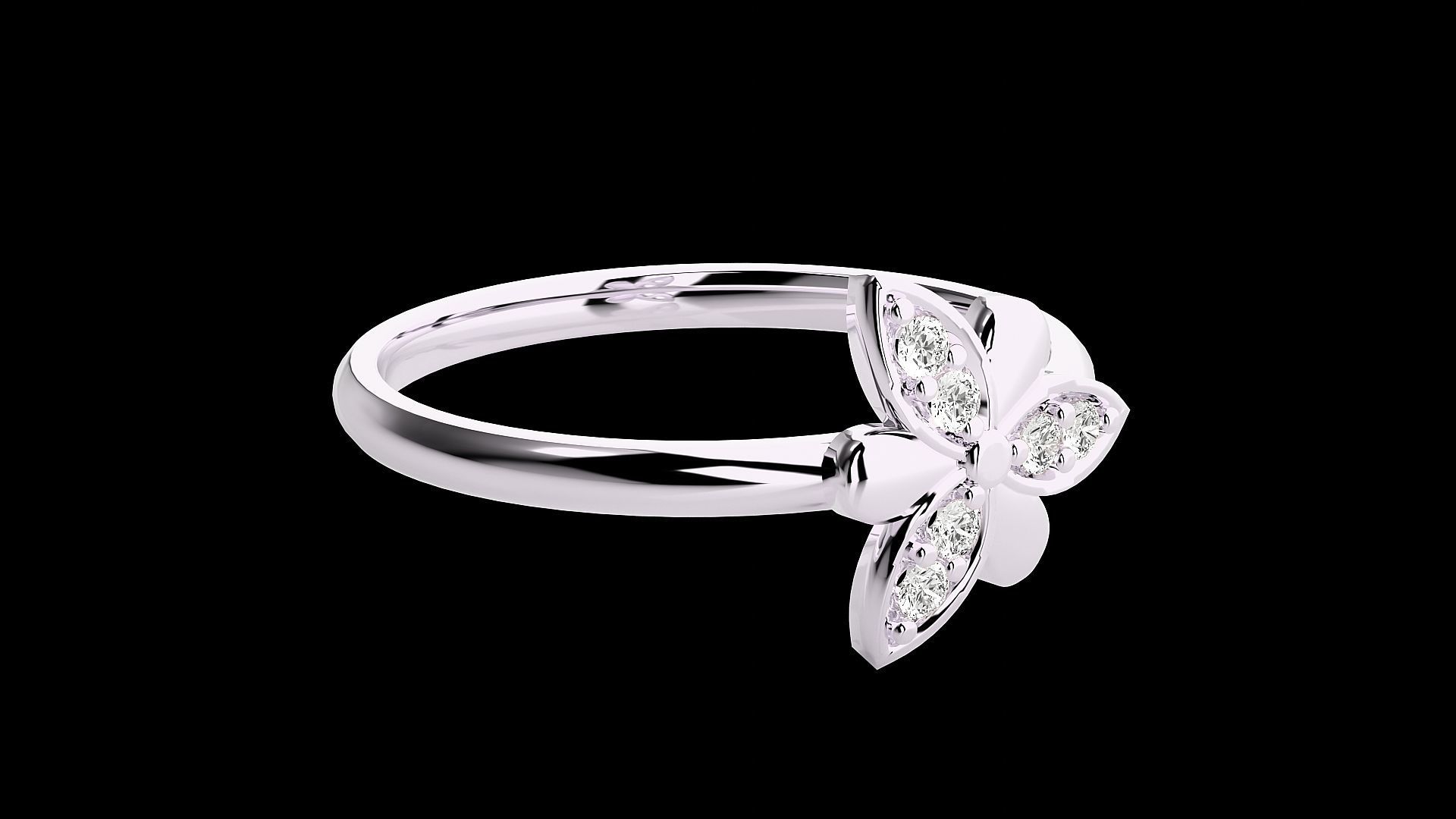 Flower Ultra light wt minimalist Women Ring 3dm stl renders 3D print model_11