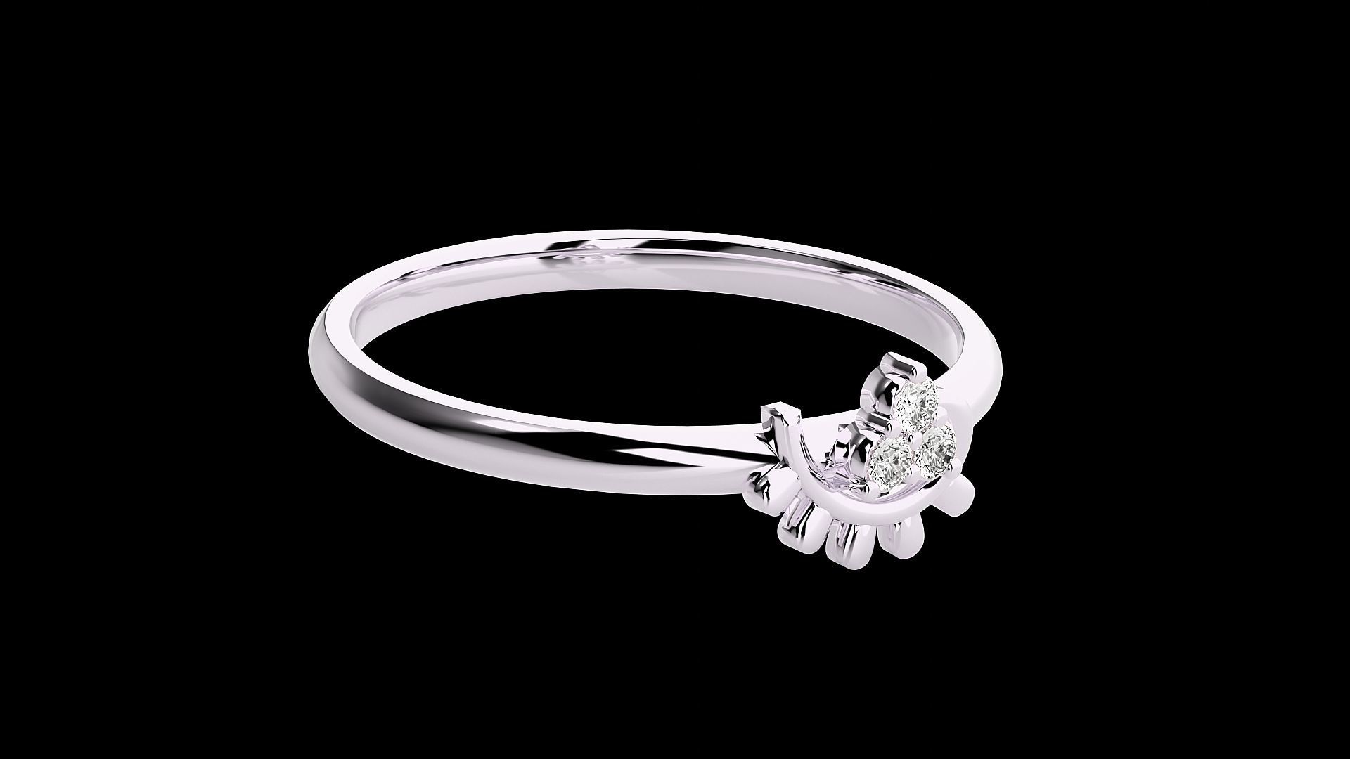 Ultra light wt minimalist Women Ring 3dm stl renders 3D print model_11