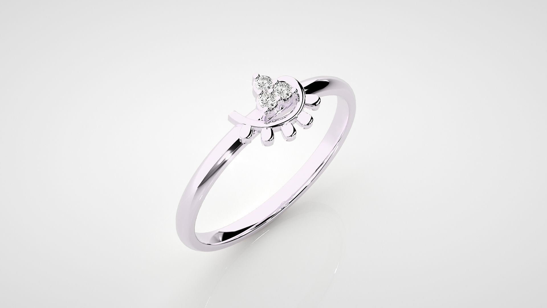 Ultra light wt minimalist Women Ring 3dm stl renders 3D print model_9