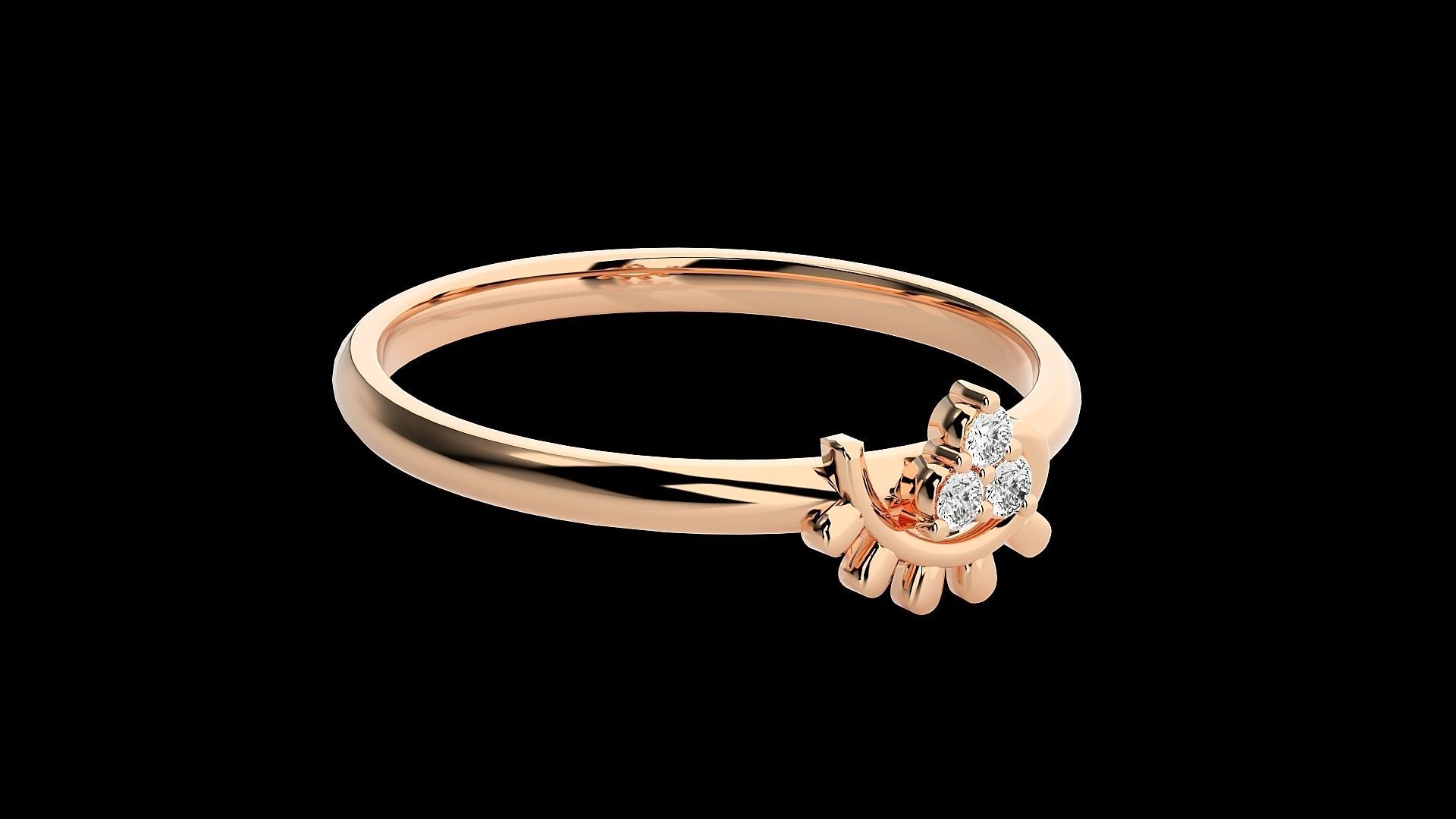 Ultra light wt minimalist Women Ring 3dm stl renders 3D print model_5