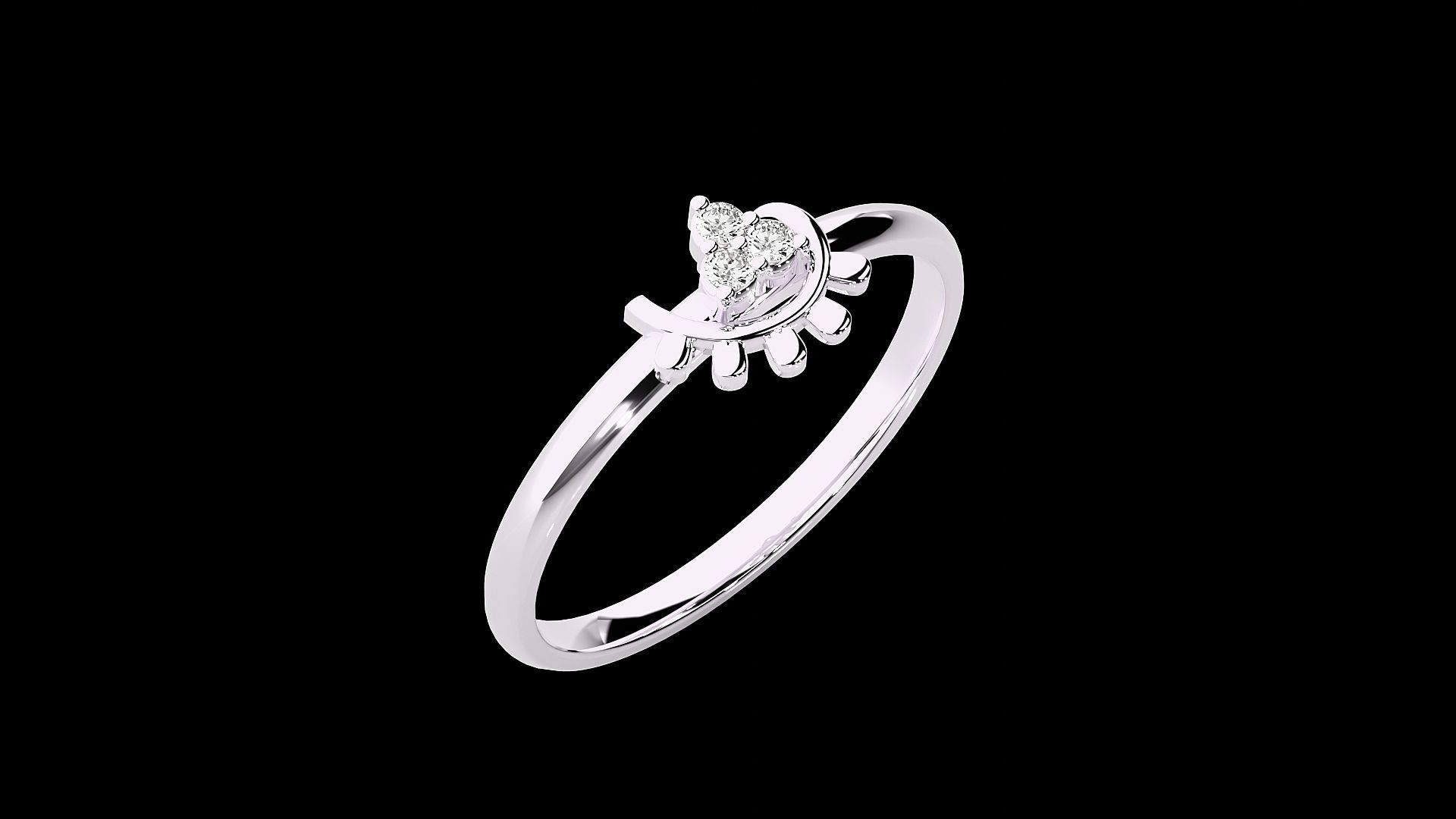 Ultra light wt minimalist Women Ring 3dm stl renders 3D print model_12