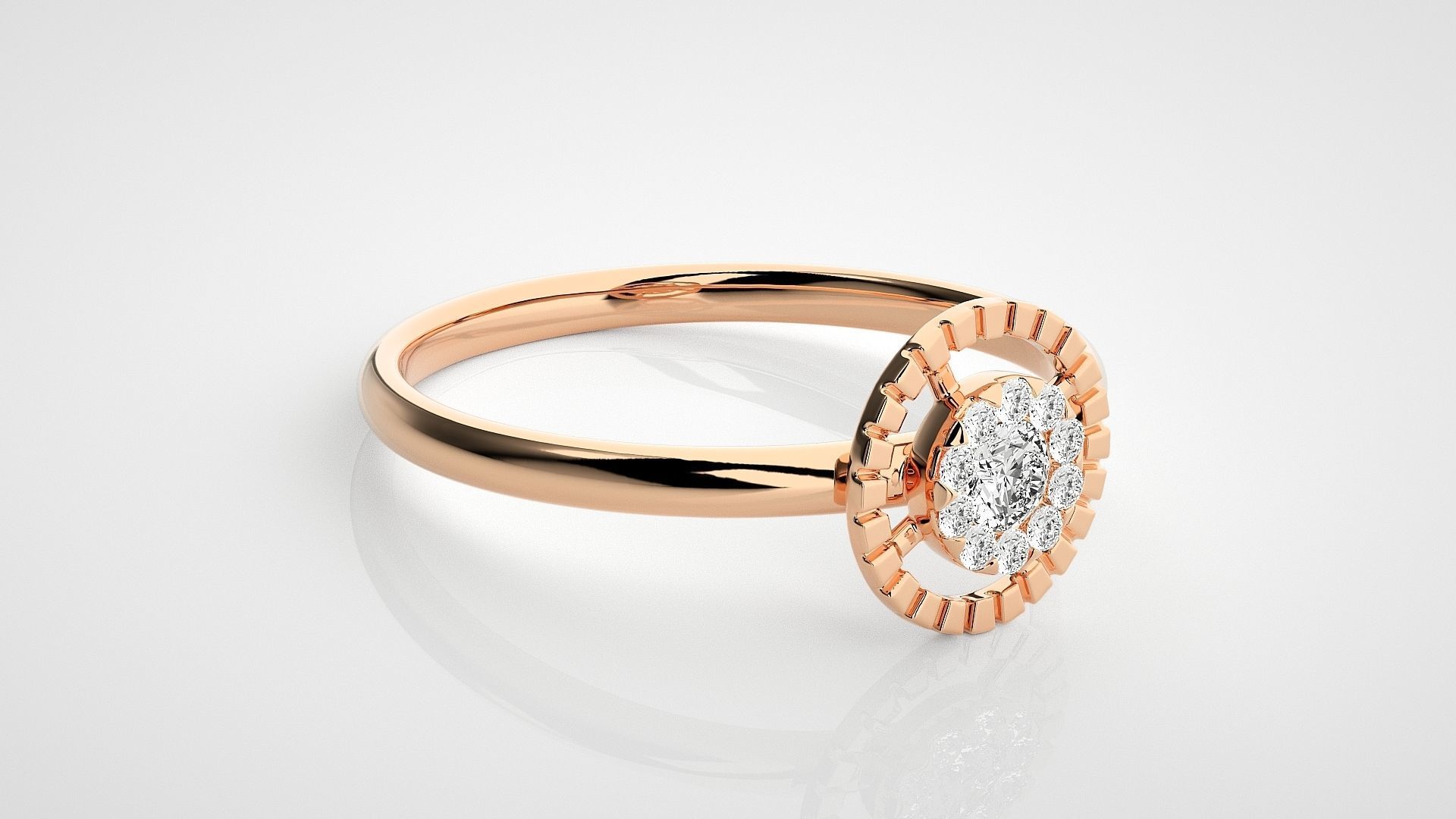 Circular Ultra light wt minimalist Women Ring 3dm stl renders 3D print model_1