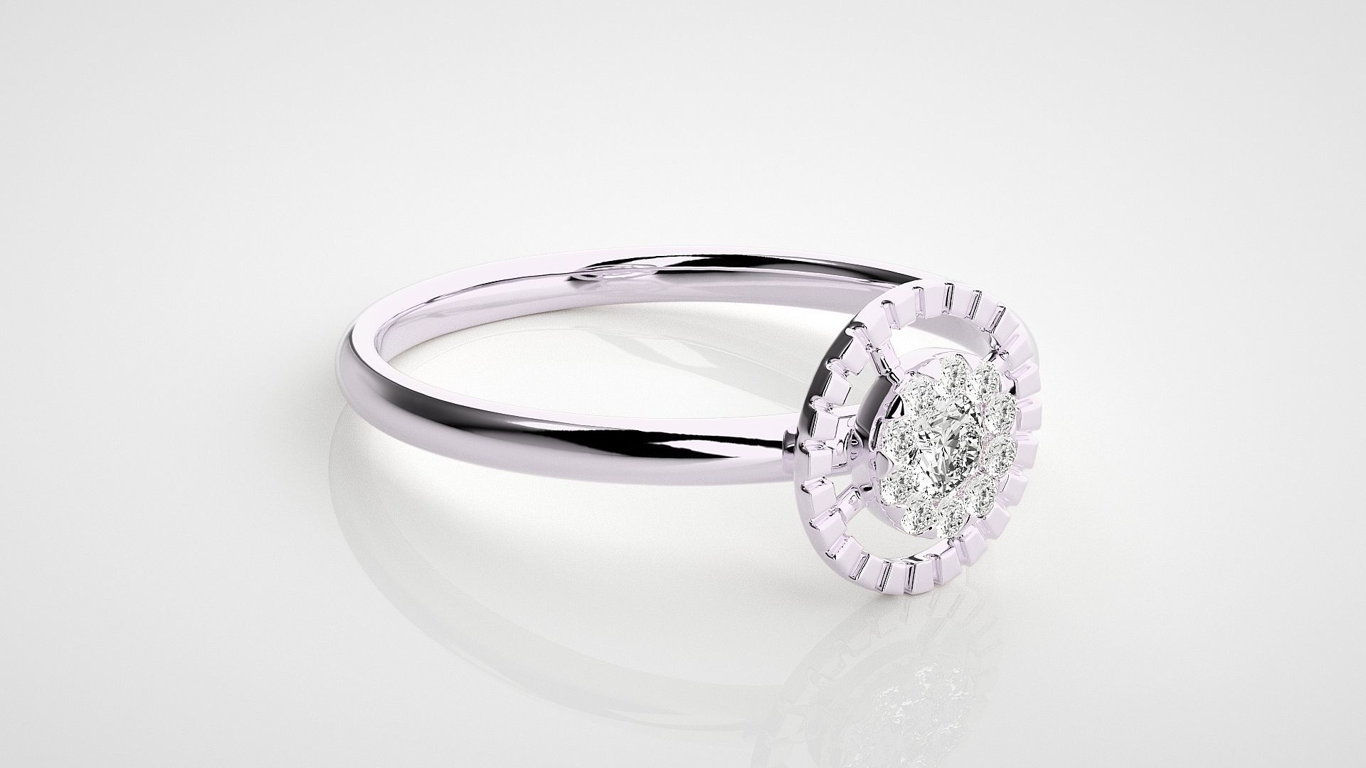 Circular Ultra light wt minimalist Women Ring 3dm stl renders 3D print model_8