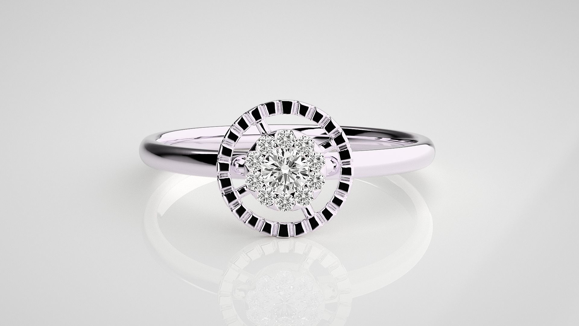 Circular Ultra light wt minimalist Women Ring 3dm stl renders 3D print model_7