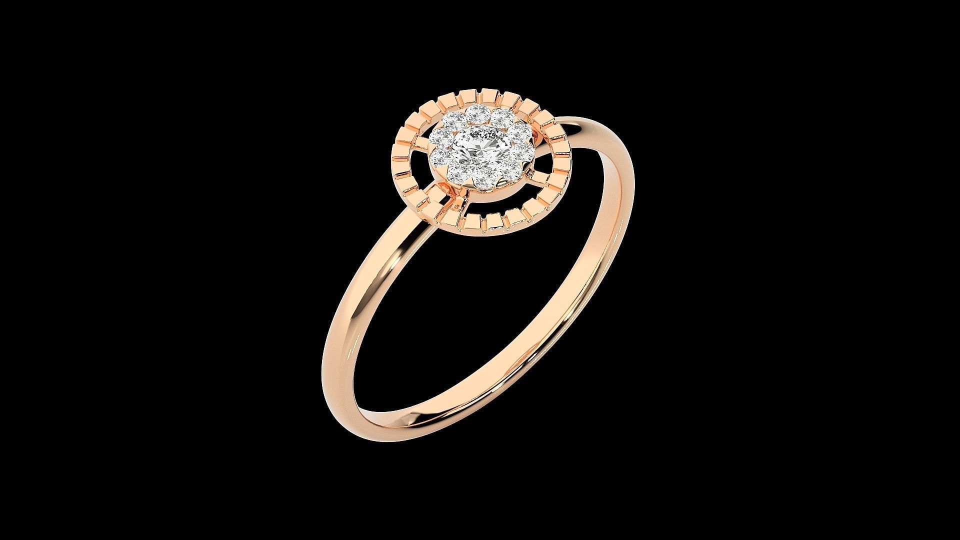 Circular Ultra light wt minimalist Women Ring 3dm stl renders 3D print model_6