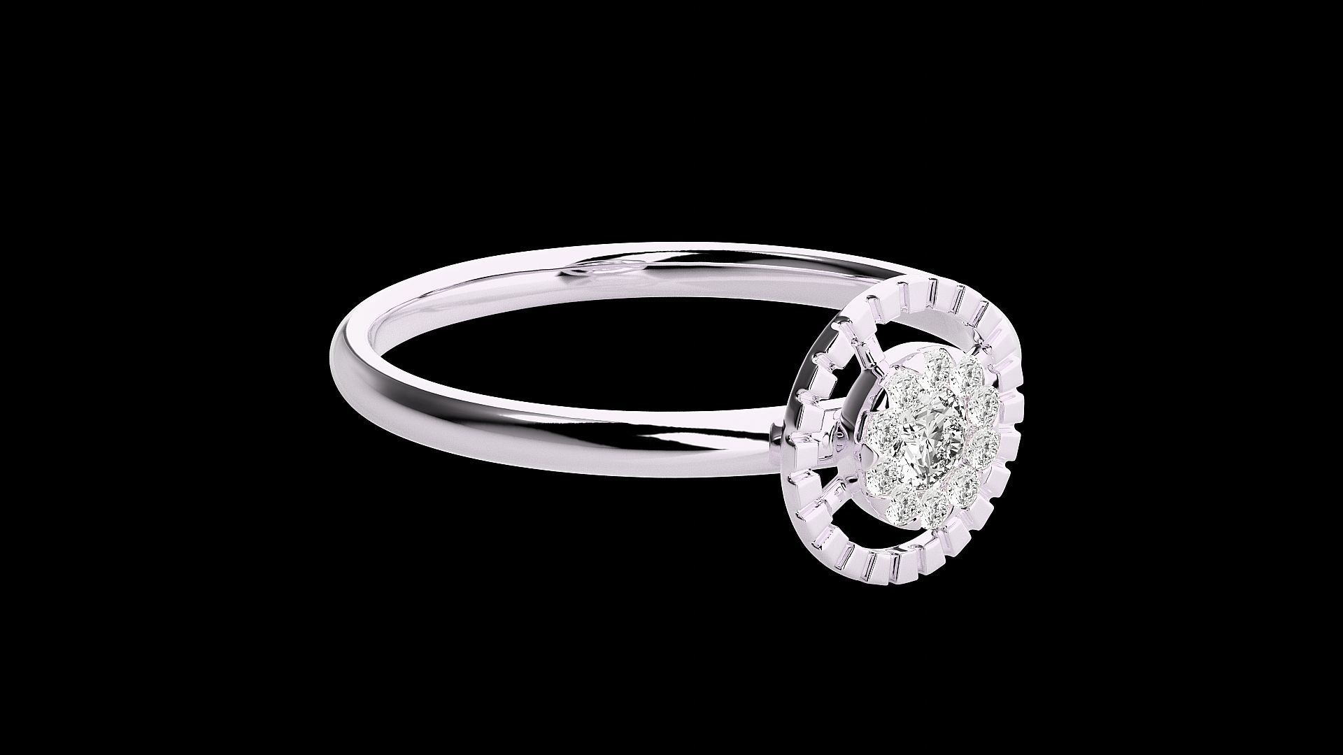 Circular Ultra light wt minimalist Women Ring 3dm stl renders 3D print model_11