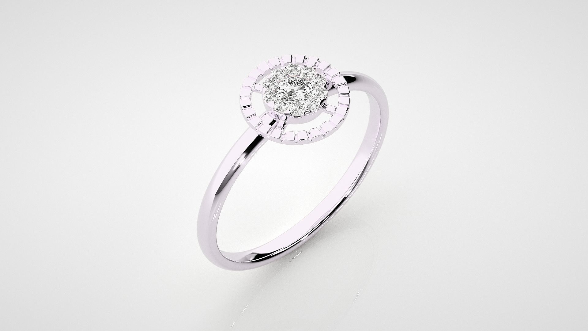 Circular Ultra light wt minimalist Women Ring 3dm stl renders 3D print model_9