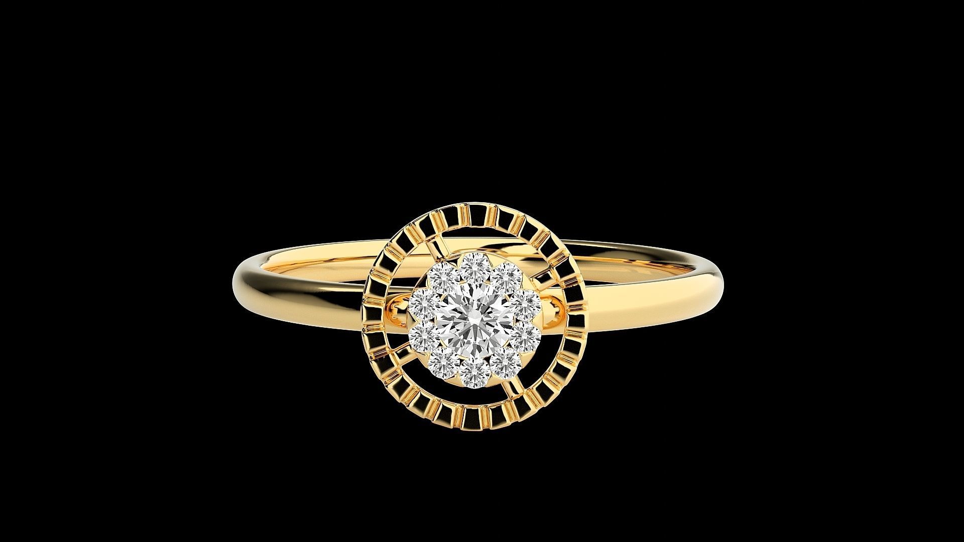 Circular Ultra light wt minimalist Women Ring 3dm stl renders 3D print model_16