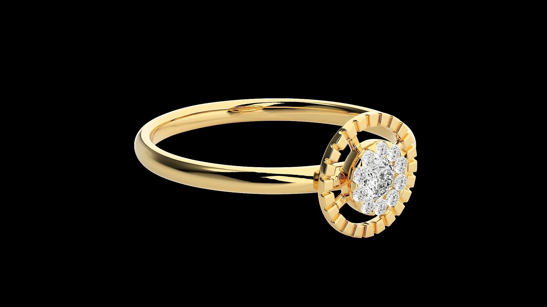 Circular Ultra light wt minimalist Women Ring 3dm stl renders 3D print model_17