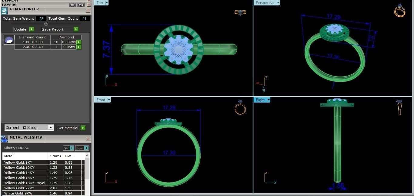 Circular Ultra light wt minimalist Women Ring 3dm stl renders 3D print model_3