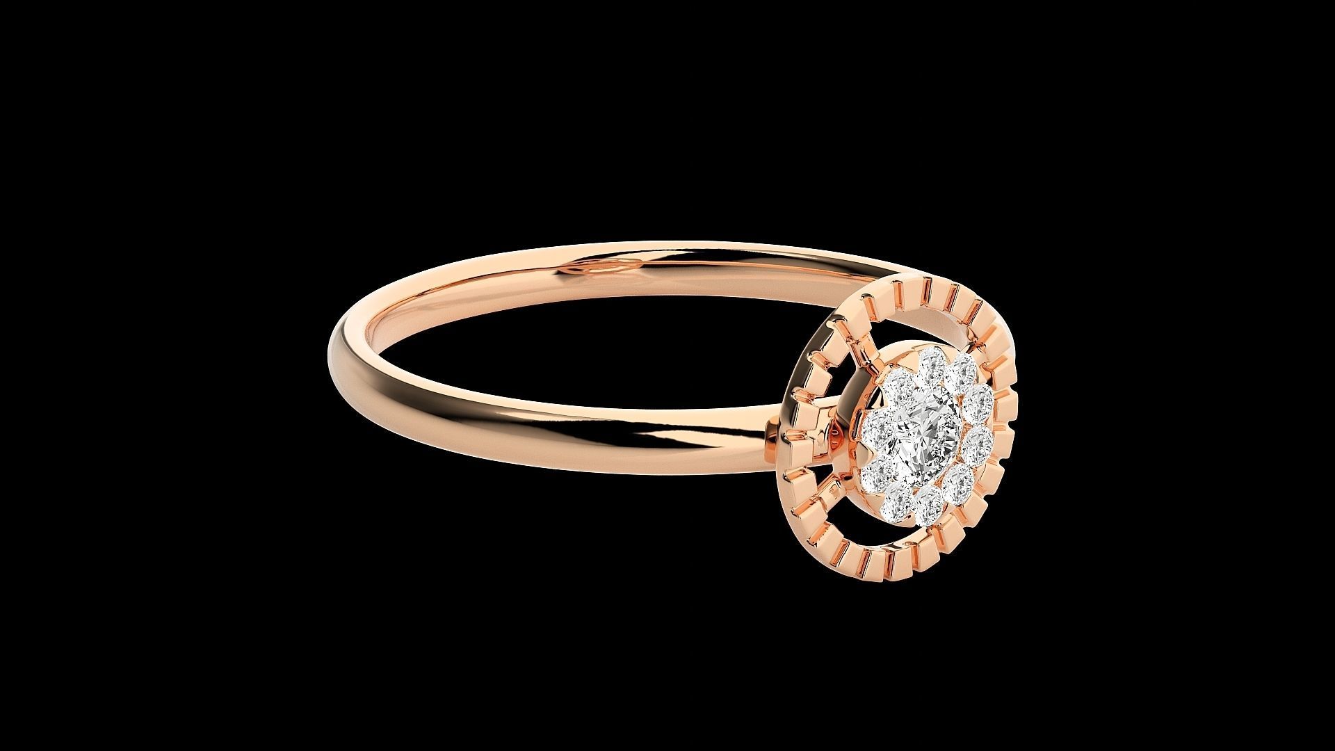 Circular Ultra light wt minimalist Women Ring 3dm stl renders 3D print model_5