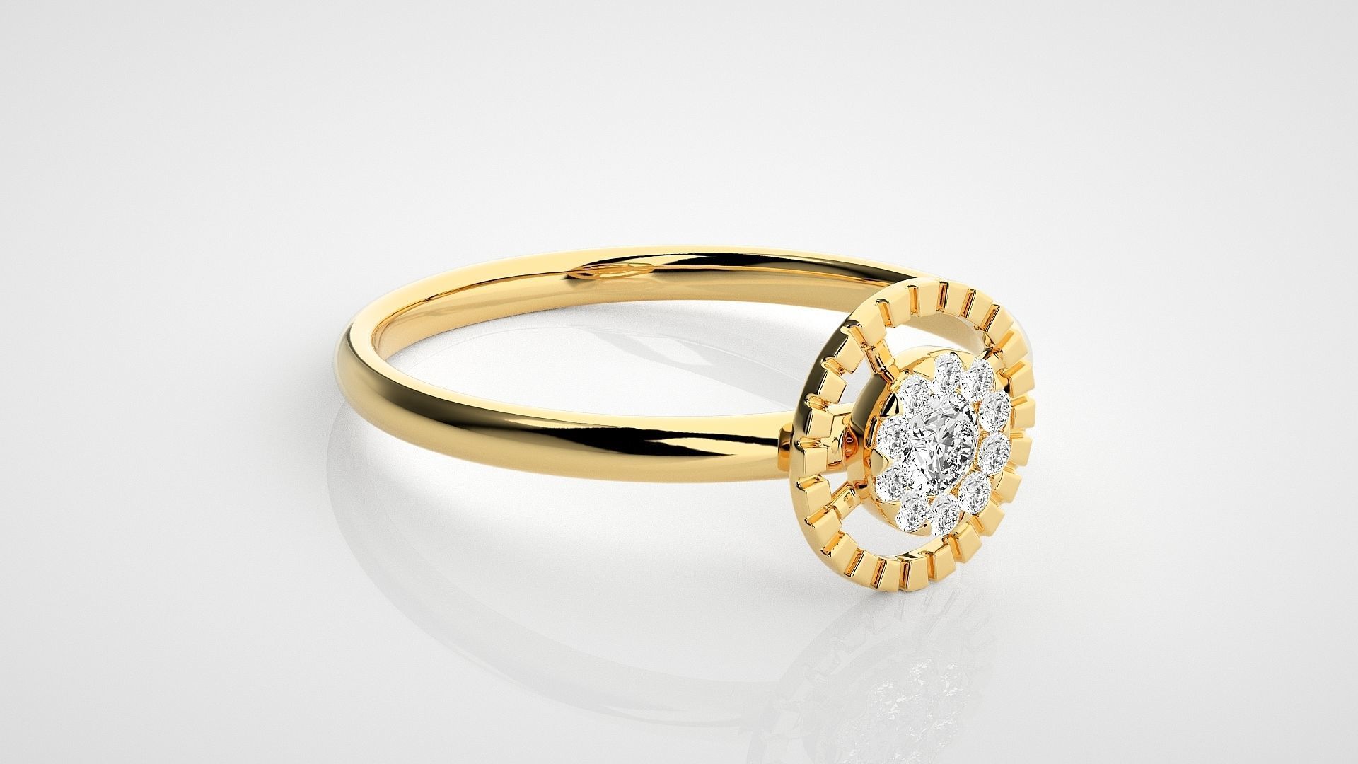 Circular Ultra light wt minimalist Women Ring 3dm stl renders 3D print model_14