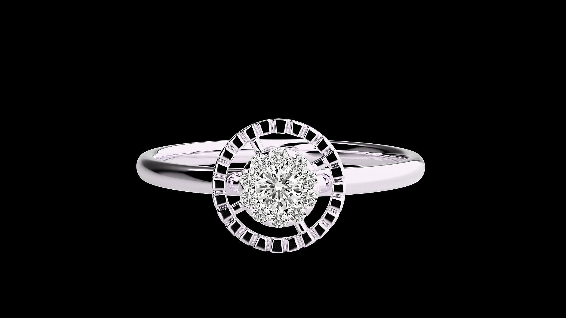 Circular Ultra light wt minimalist Women Ring 3dm stl renders 3D print model_10