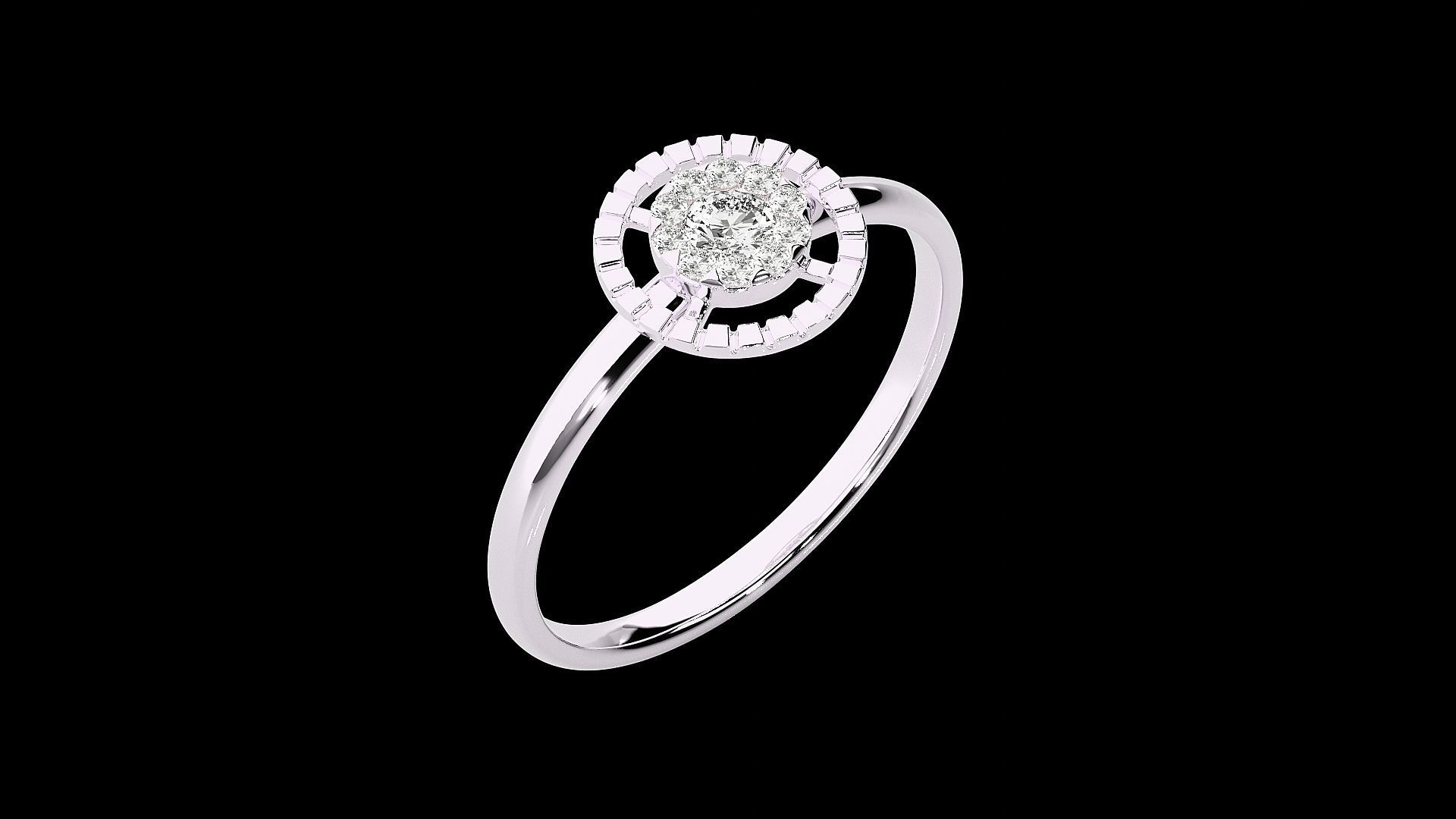 Circular Ultra light wt minimalist Women Ring 3dm stl renders 3D print model_12