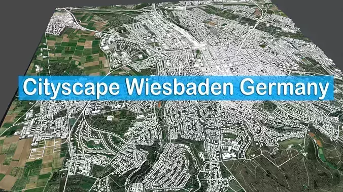 Cityscape Wiesbaden Germany 3D model Cityscape Wiesbaden Germany 3D model