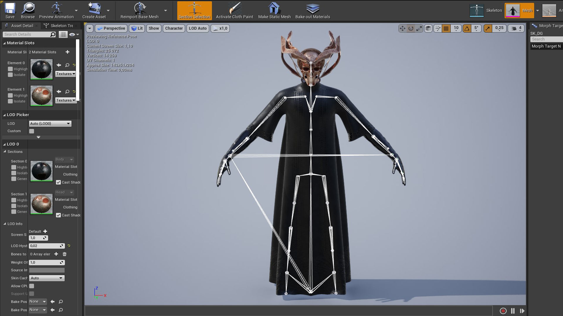 Necromancer person with candles Low-poly 3D model_14