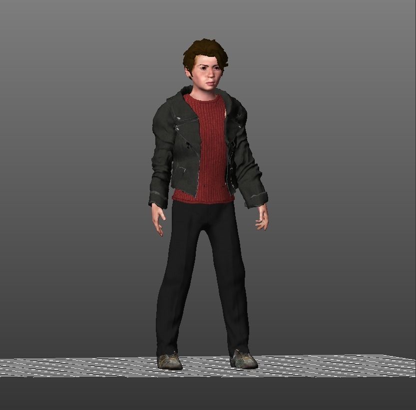 14 y boy 3d object Low-poly 3D model_1