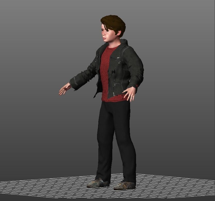14 y boy 3d object Low-poly 3D model_2