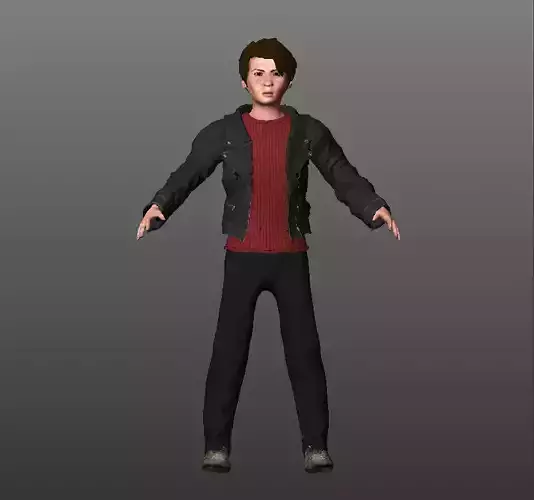 14 y boy 3d object Low-poly 3D model