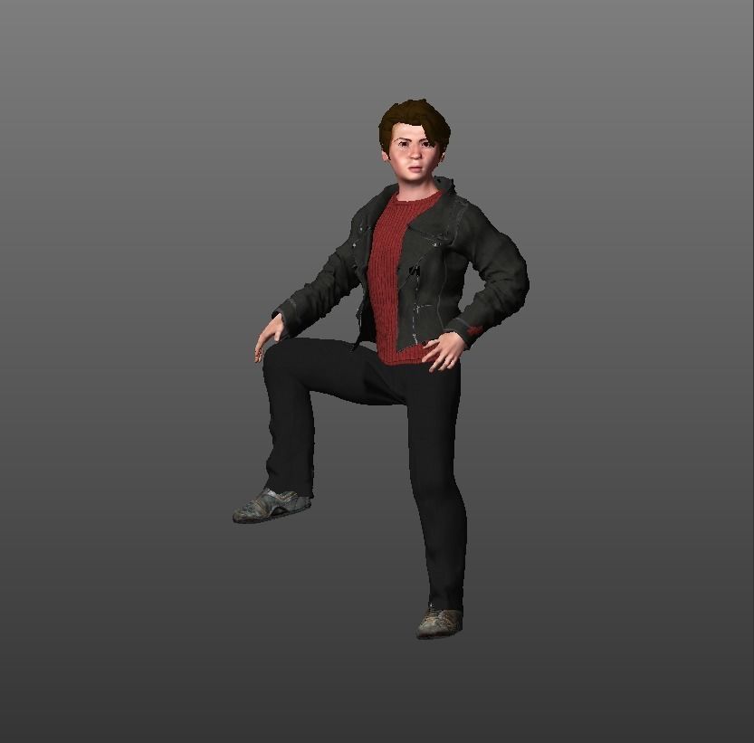 14 y boy 3d object Low-poly 3D model_4