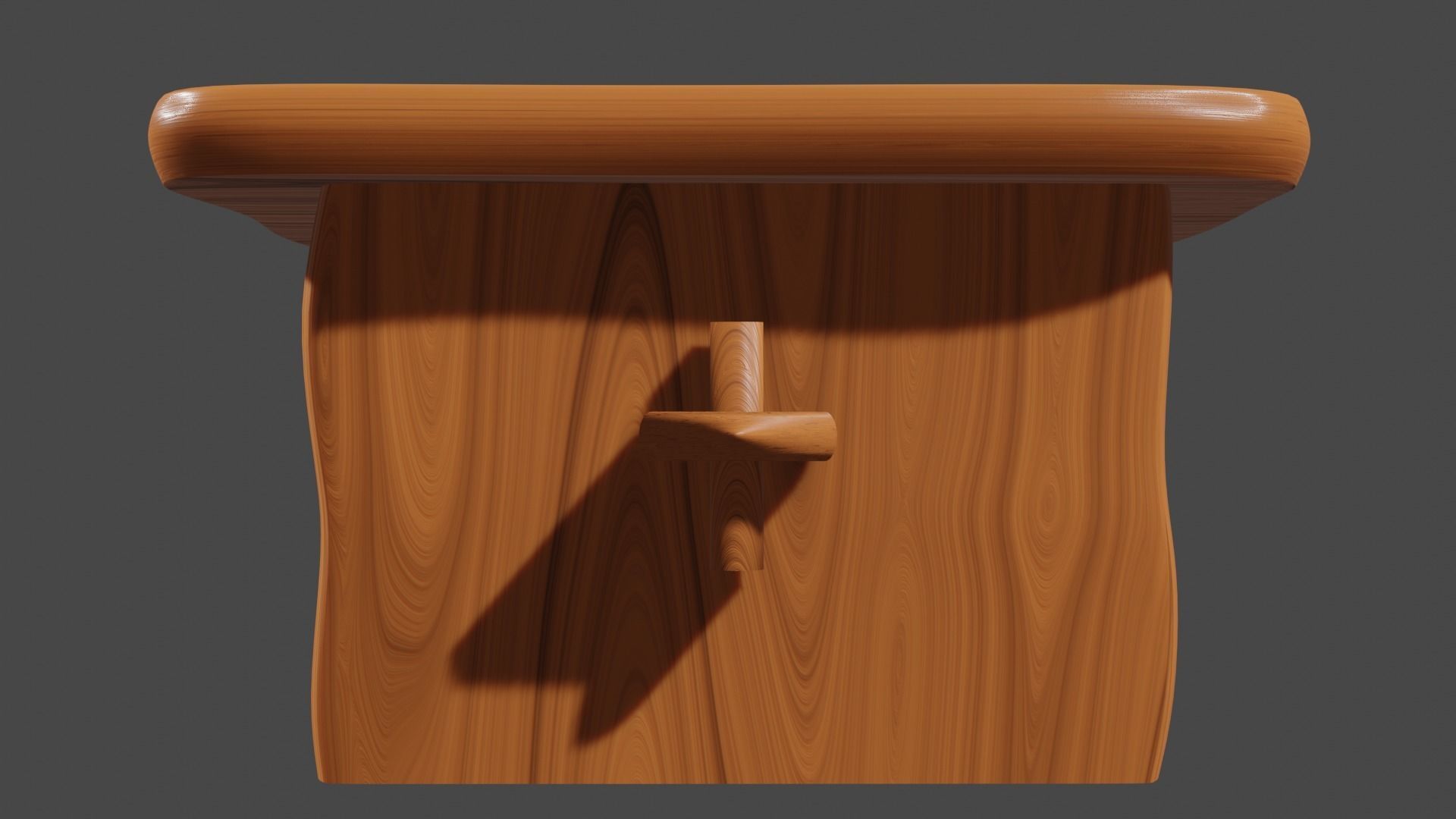 Wooden Step Stool Free 3D model_3
