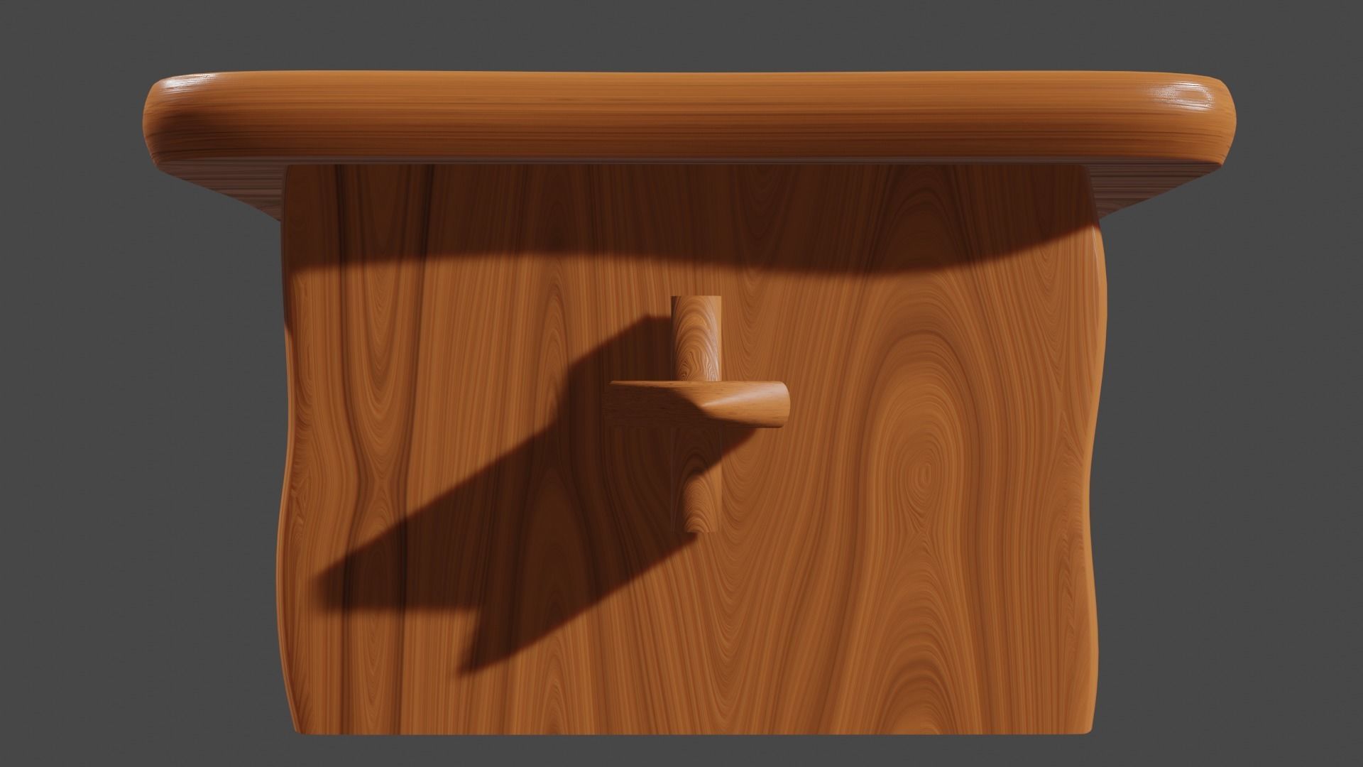 Wooden Step Stool Free 3D model_2