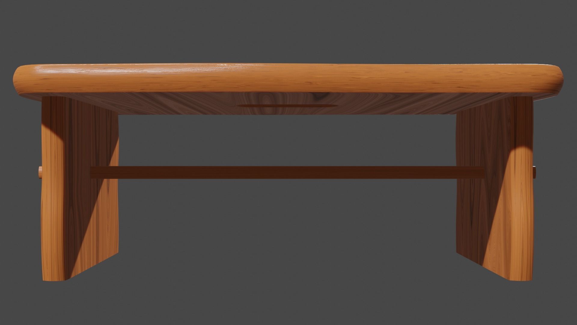 Wooden Step Stool Free 3D model_4